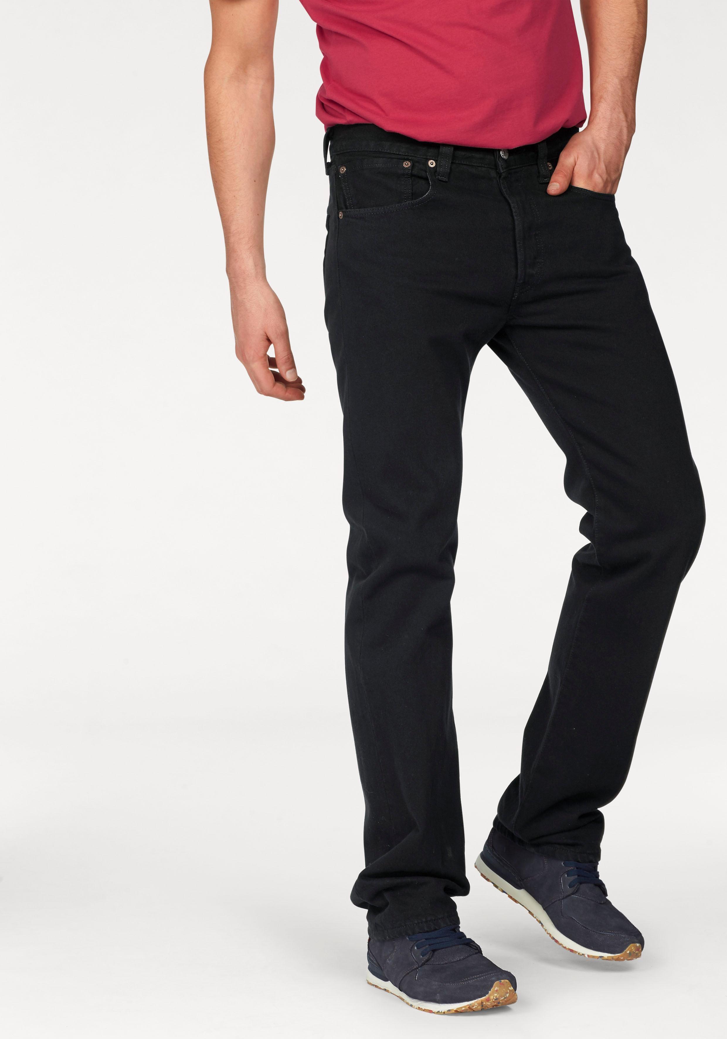 Straight-Jeans Levi's "501 Levi's Original", Herren, Gr. 36, LäNge 34, Schwarz, Denim/Jeans, Obermaterial: 100% Baumwolle, Overdyed, Normal Lang, Jeans Straight-Jeans, Mit Markenlabel, Topseller