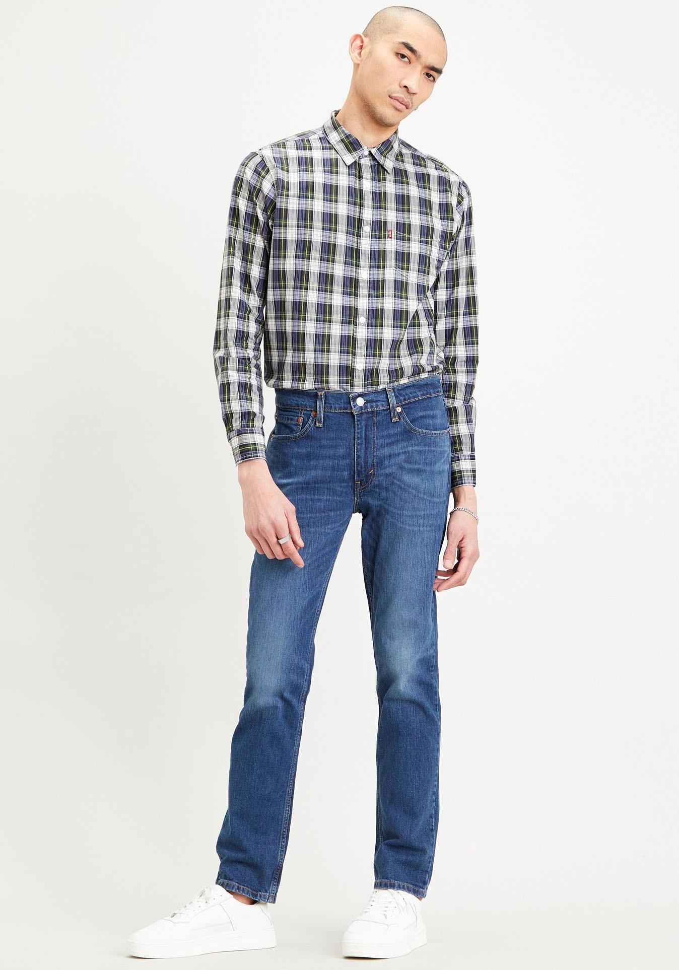 Slim-Fit-Jeans Levi's "511 Slim", Herren, Gr. 38, LäNge 34, Blau (Throttle), Denim/Jeans, Obermaterial: 99% Baumwolle, 1% Elasthan, Skinny Fit KnöChellang, Jeans Slim-Fit-Jeans, Mit Stretch