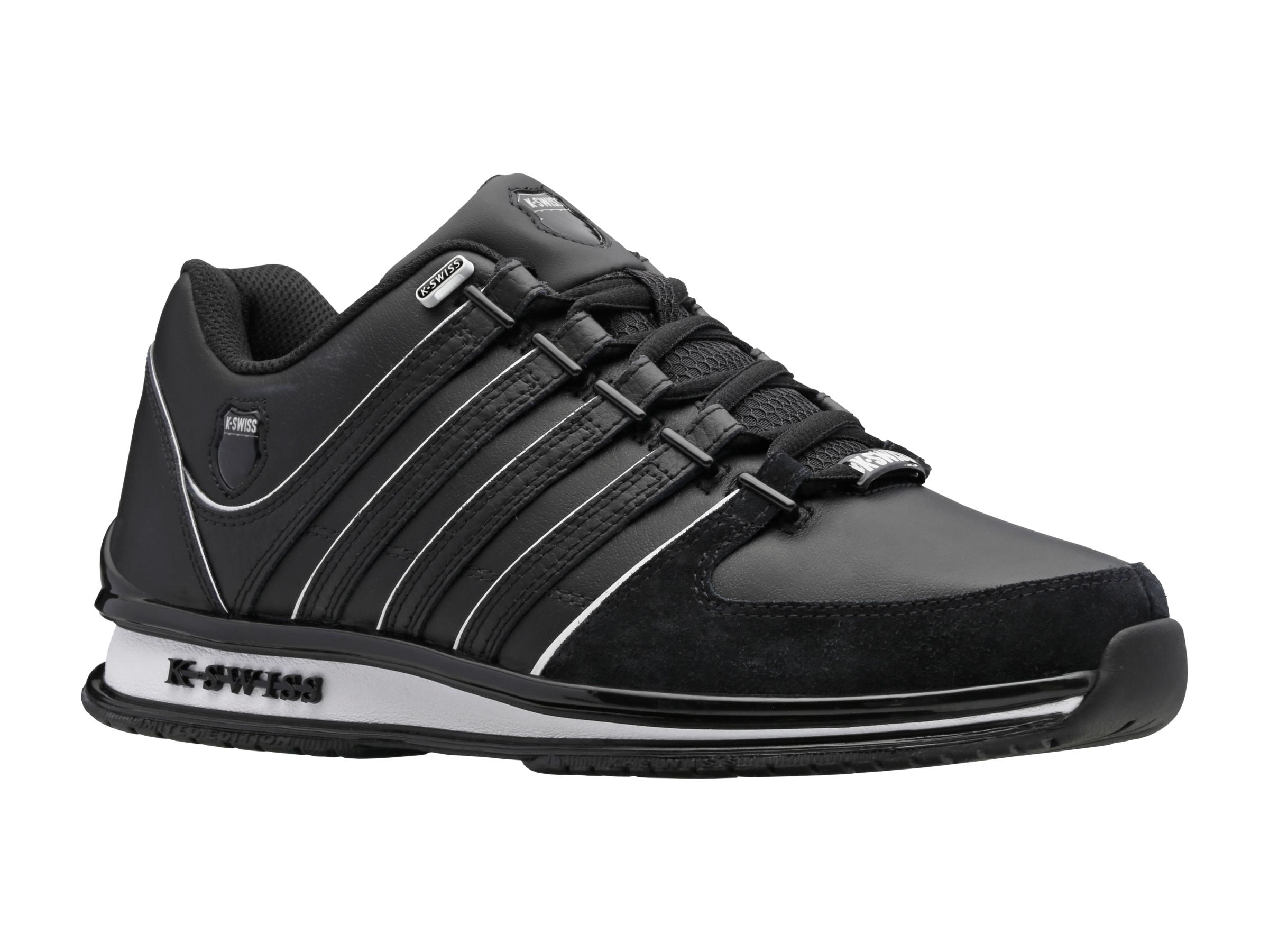 Sneaker K-SWISS "Rinzler", Herren, Gr. 47, Schwarz-Weiß (Schwarz, Weiß), Leder, Schuhe Sneaker