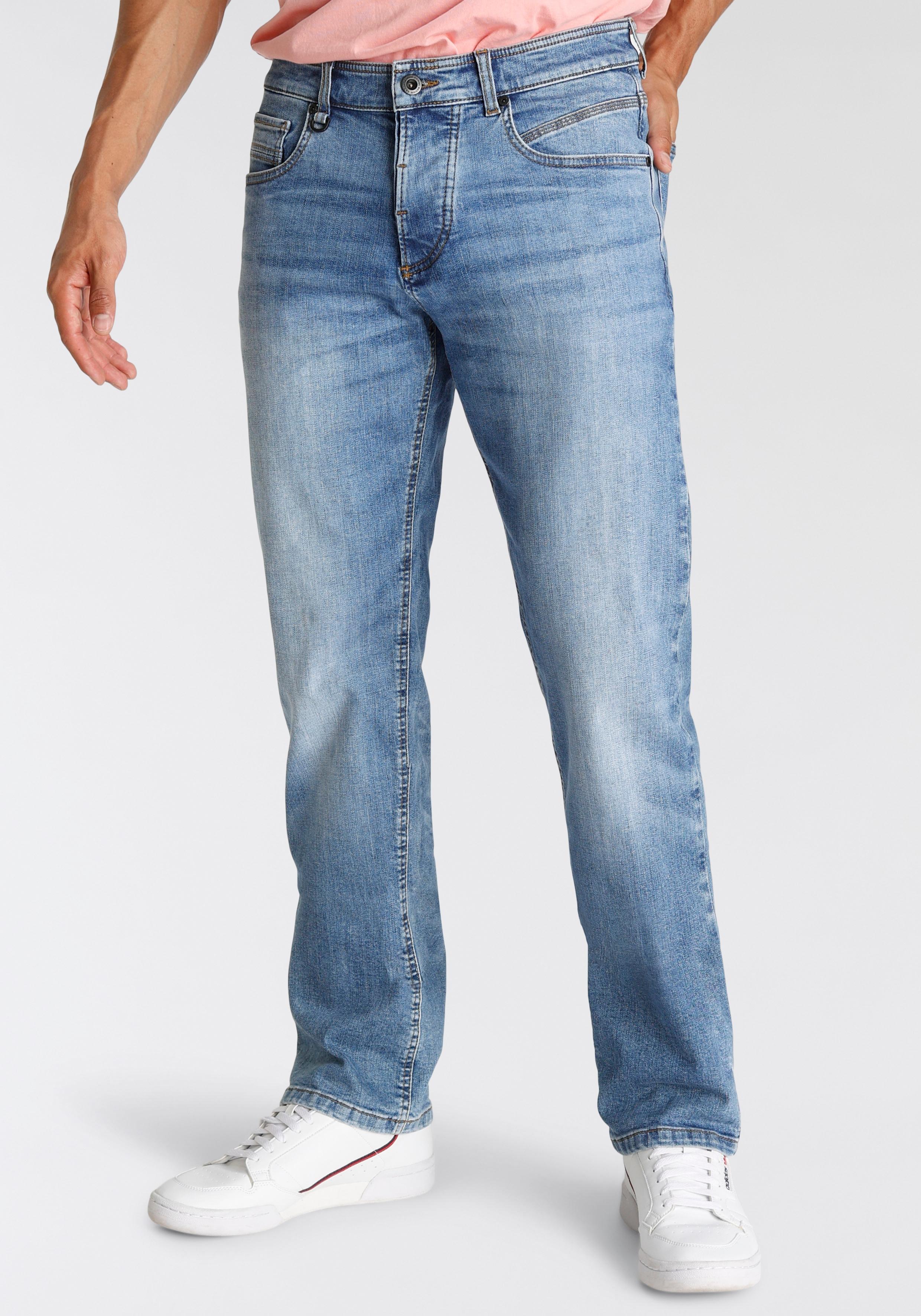 5-Pocket-Jeans Camel Active "Woodstock", Herren, Gr. 33, LäNge 34, Blau (Ocean, Blau34), Denim/Jeans, Obermaterial: 97% Baumwolle, 3% Elasthan, Bequem Lang, Jeans 5-Pocket-Jeans, Mit Stretch