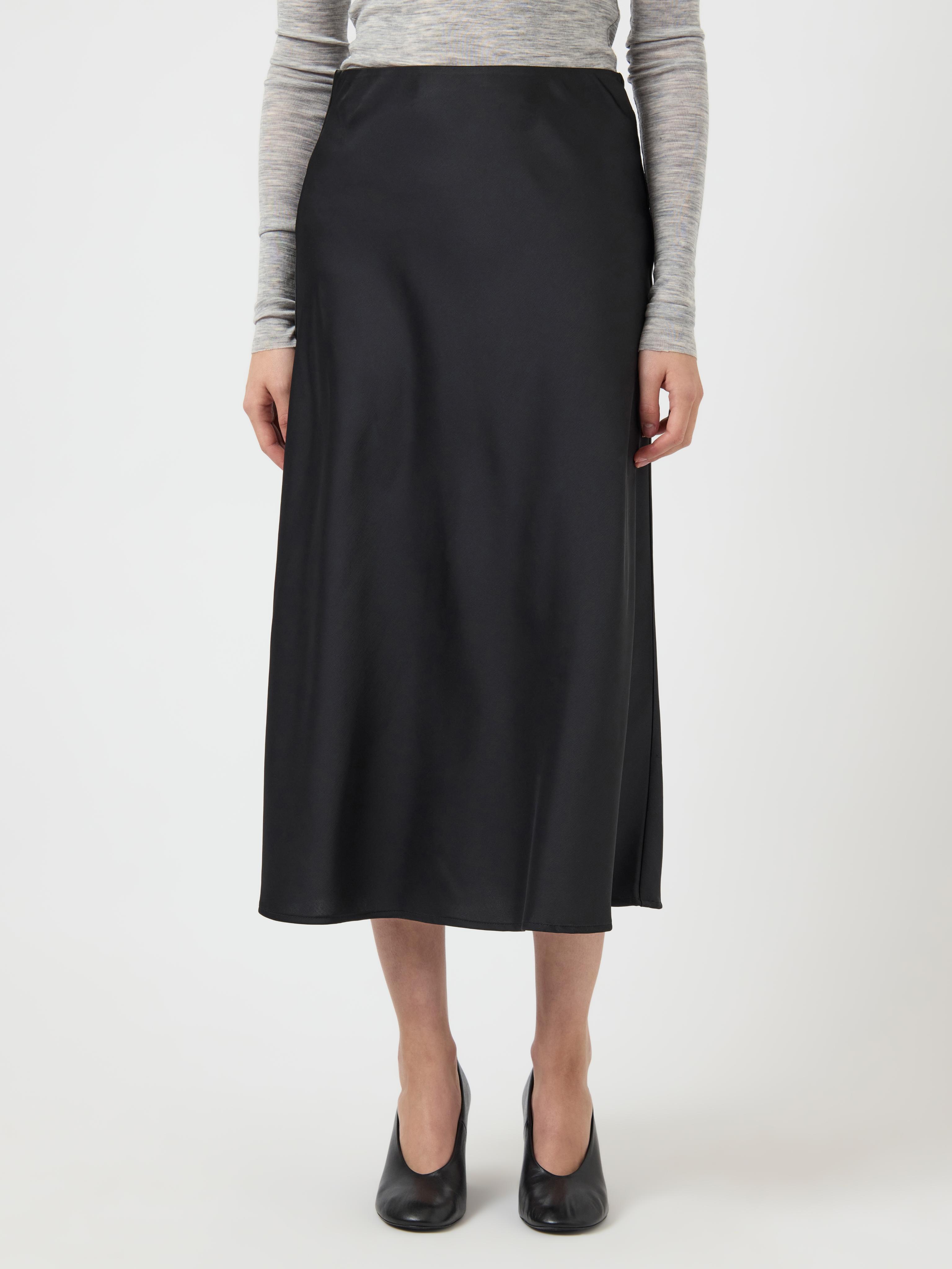 Midirock Y.A.S "Yaspella HW Midi Skirt S. Noos", Damen, Gr. XXL (44), Schwarz, Web, Obermaterial: 97% Polyester, 3% Elasthan, Unifarben, Regular Fit Wadenlang, RöCke