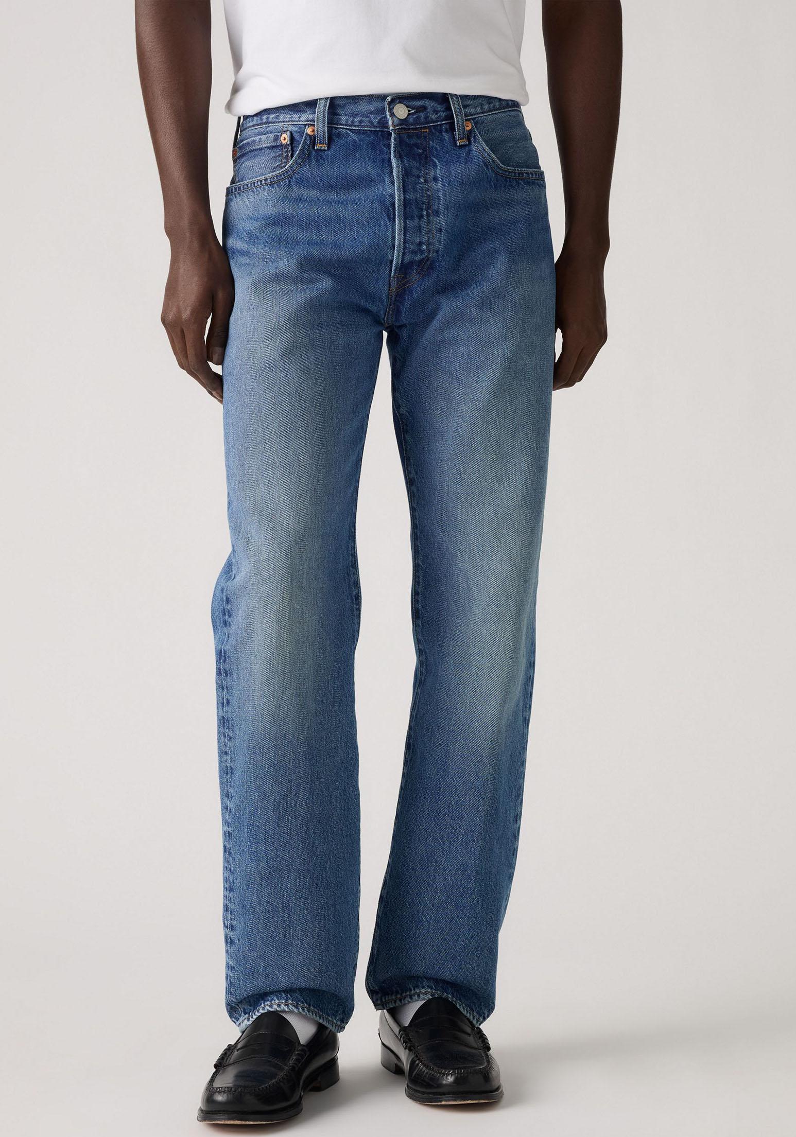 Straight-Jeans Levi's "501 Levi's Original", Herren, Gr. 34, LäNge 32, Blau (You're A Star), Denim/Jeans, Obermaterial: 100% Baumwolle, Normal Lang, Jeans Straight-Jeans, Mit Markenlabel