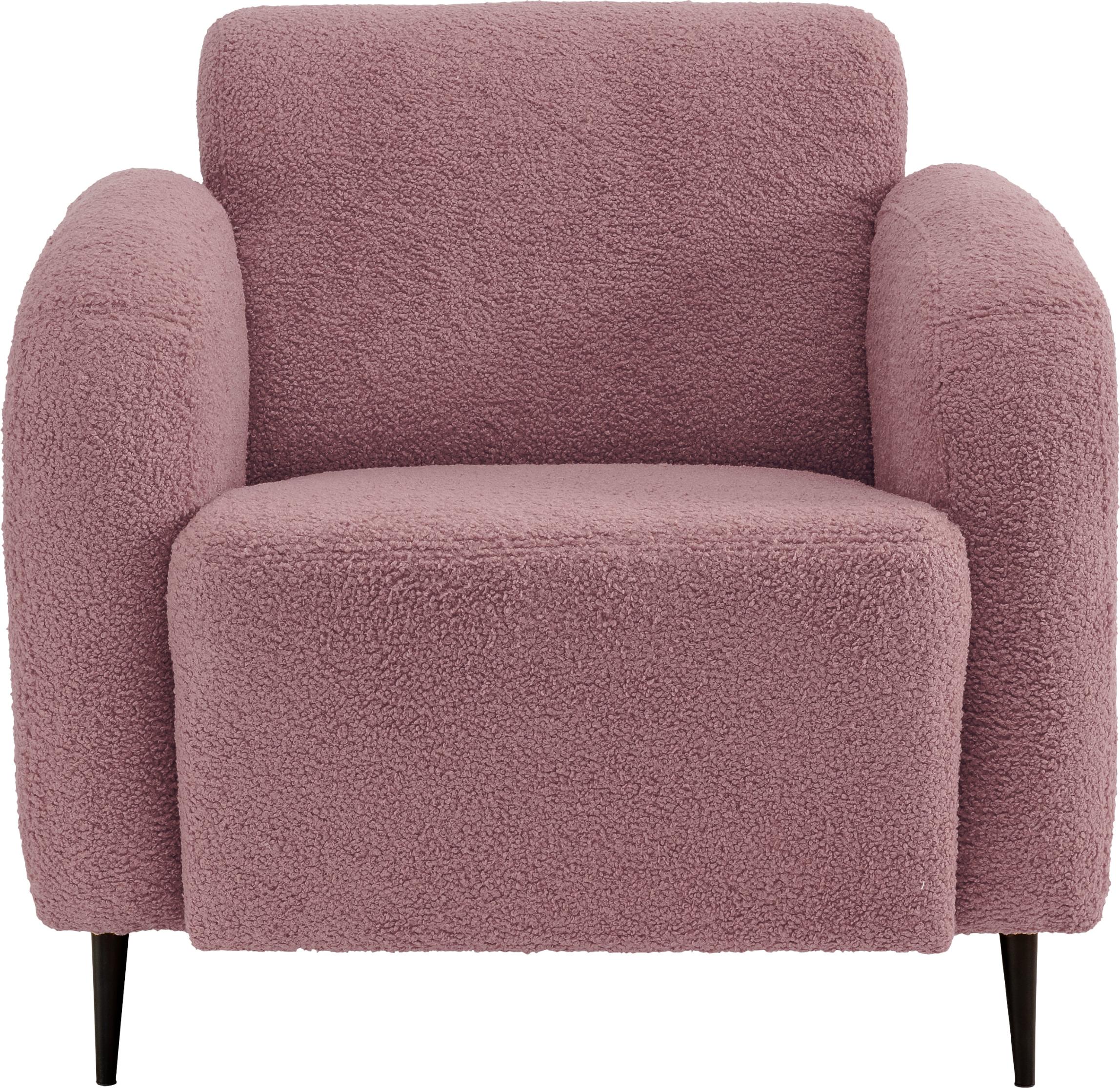 Cocktailsessel HOME AFFAIRE "Marone", rosa, B:85cm H:76cm T:90cm, Luxus-Microfser weich 100% Polyester;Struktur fein 100% Polyester, Sessel, Cocktailsessel, auch als 2-Sitzer und 3-Sitzer erhältlich