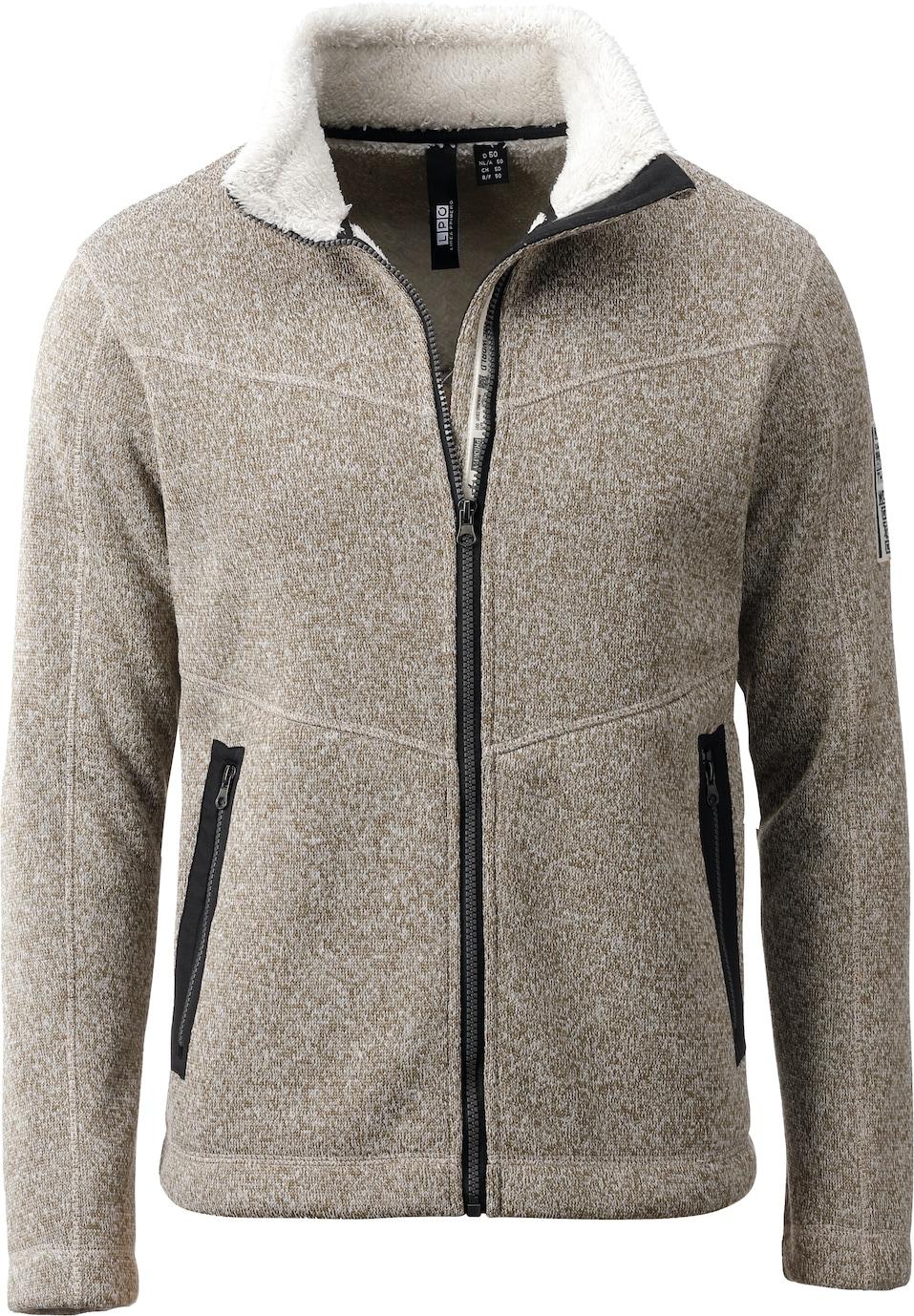 Fleecejacke LPO "CAMBLY V MEN", Herren, Gr. S (48), braun, 100% Polyester, mit Gummizug, Jacken Fleecejacke, auch in Großen Größen erhältlich