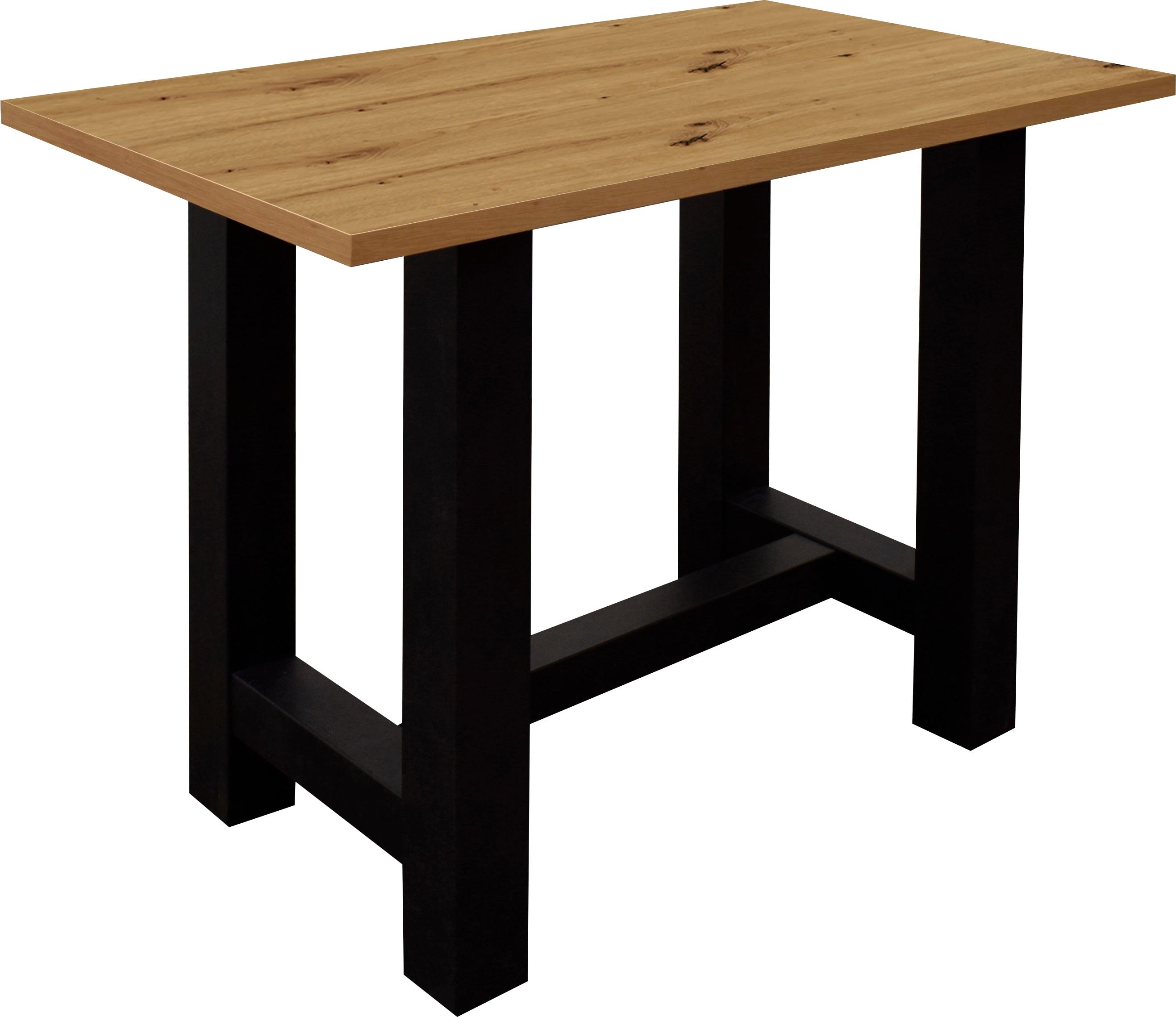 Bartisch MÄUSBACHER, schwarz (schwarzstahl, asteichefarben, schwarzstahl), B:160cm H:105cm T:70cm, Tische, Bartisch, Gestell in U-Form (Breite 120, 140 oder 160 cm)