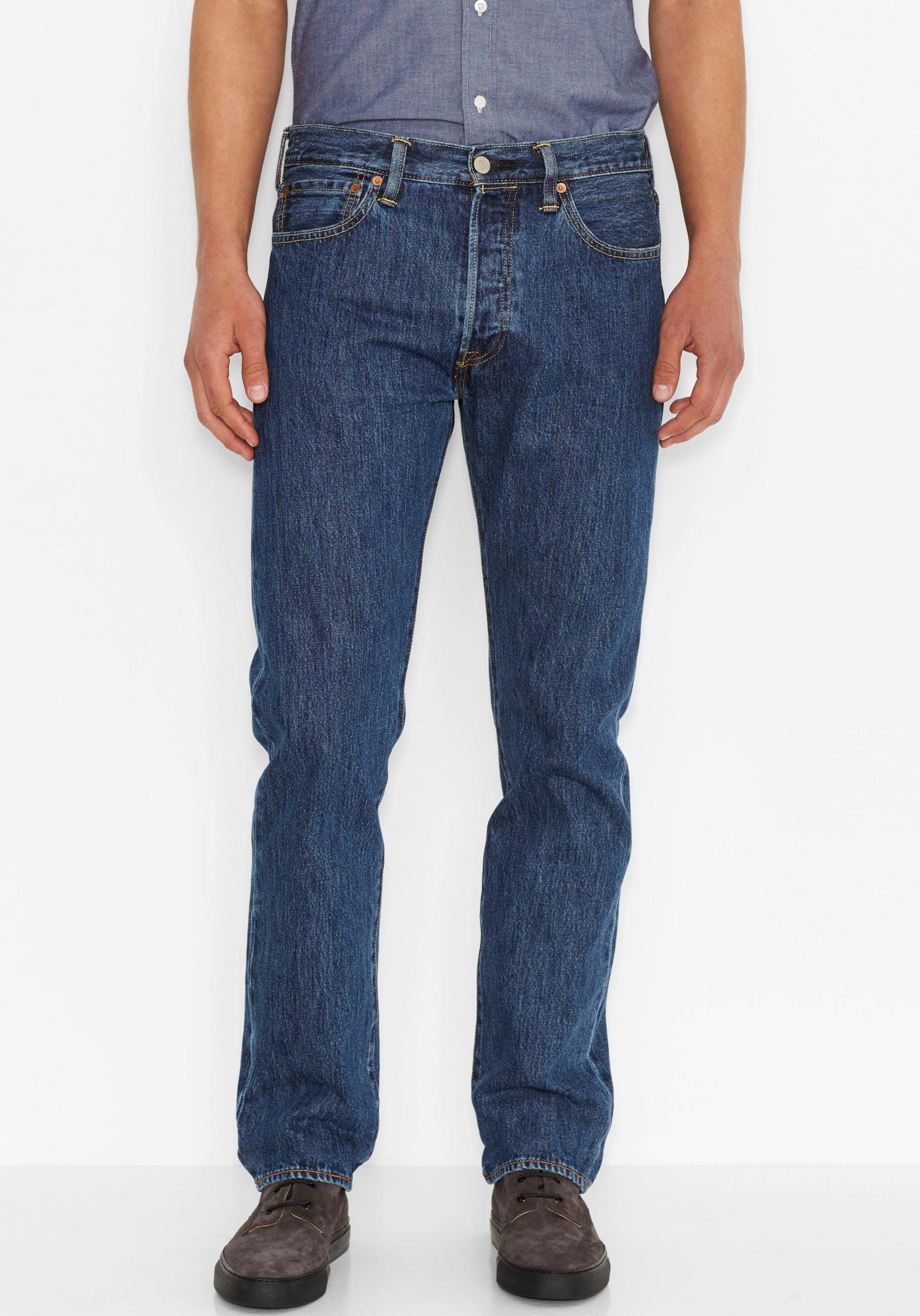 Straight-Jeans LEVI'S "501 LEVI'S ORIGINAL", Herren, Gr. 36, Länge 36, blau (stonewash), Denim/Jeans, Obermaterial: 100% Baumwolle, normal lang, Jeans Straight-Jeans, mit Markenlabel