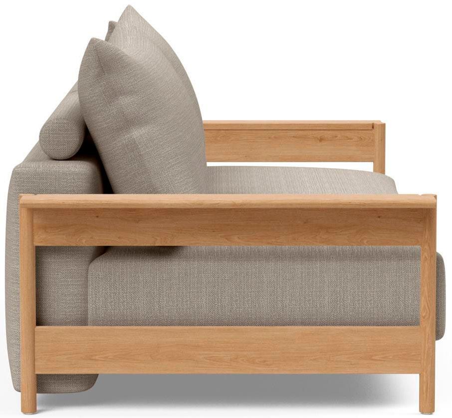 Schlafsofa INNOVATION LIVING ™ "MALLOY W 3-Sitzer, sehr bequem, hochwertige Verarbeitung", beige (gravel), B:230cm H:80cm T:118cm, 100% Polyester, Sofas, Schlafsofa, hohe Rückenlehne, Dauerschläfer, stabile Armlehnen, Bettfunktion