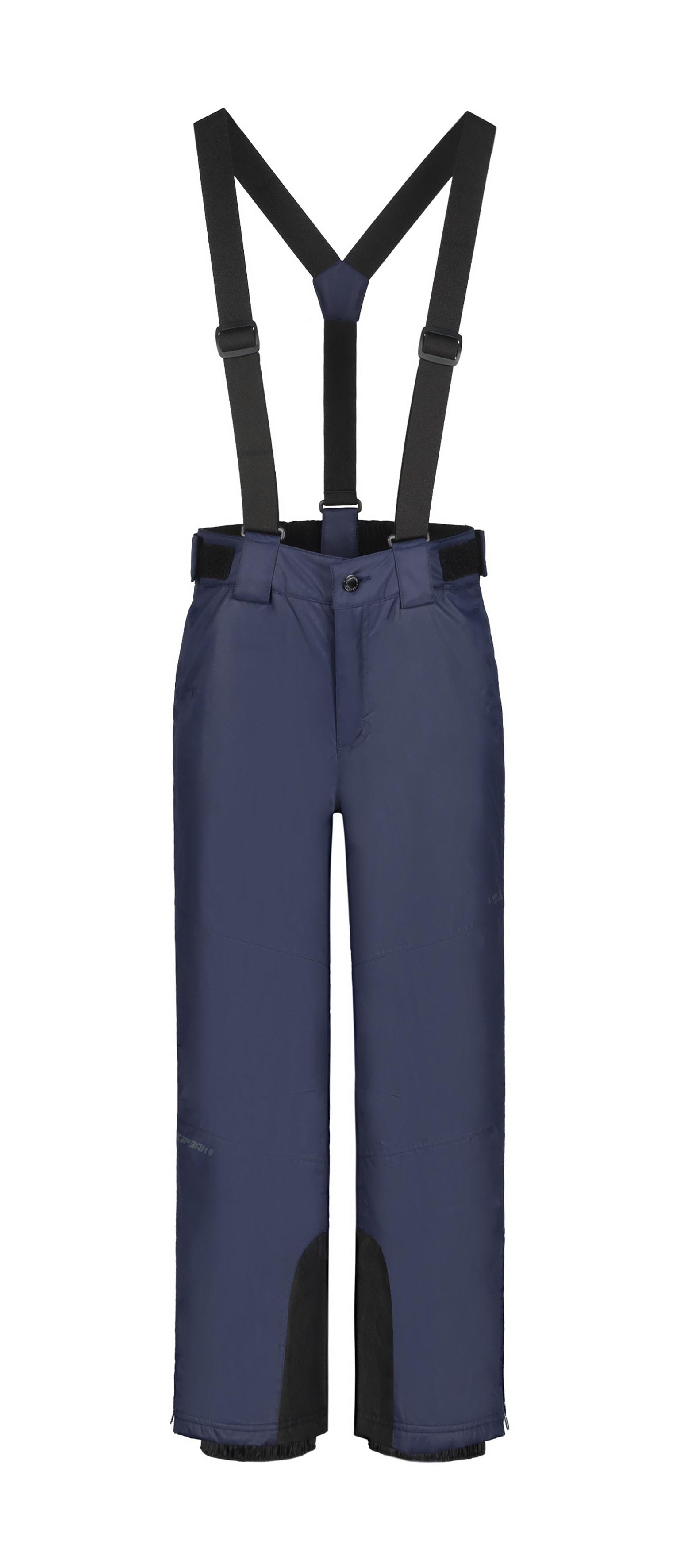 Schneehose ICEPEAK "ICEPEAK LENZEN JR", Mädchen, Gr. 164, N-Gr, dunkelblau, Obermaterial: 100% Polyester. Futter: 100% Polyester. Wattierung: 100% Polyester, Hosen Schneehose, für Outdoor-Aktivitäten, verstärkte Beinabschlüsse