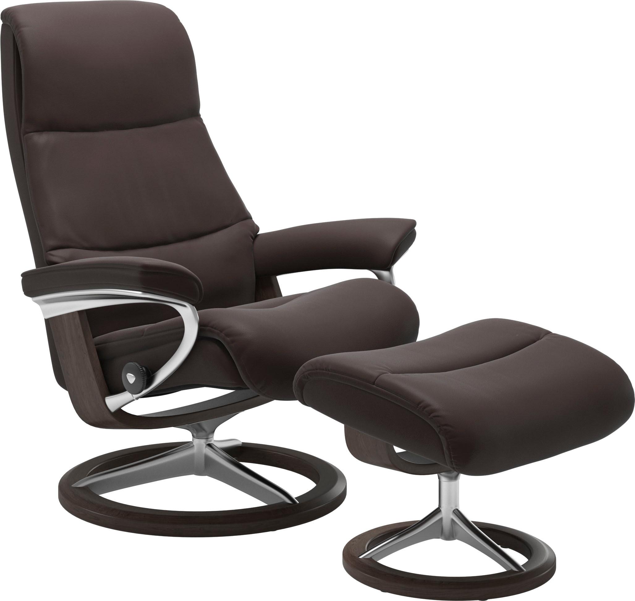 Relaxsessel STRESSLESS "View", braun (chocolate paloma), B:78cm H:108cm T:78cm, Leder BATICK: BATICK ist ein leicht korrigiertes, durchgefärbtes und genarbtes Möbelleder, bei dem die meisten Unebenheiten und Spuren in der Regel entfernt wurden.;Leder PALOMA: PALOMA ist ein durchgefärbtes Semianilin-Möbelleder mit natürlicher Narbung.;ROHLEDER Stoff Q2 FARON: Ein fester zuverlässiger Bouclé mit ein