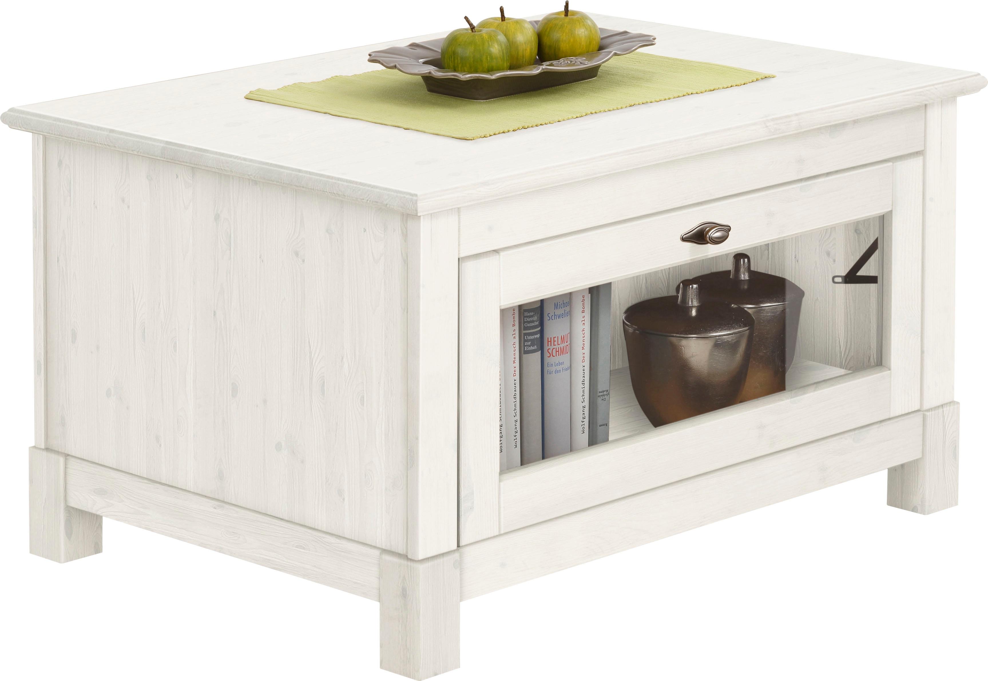 Couchtisch OTTO HOME "Rauna", weiß, B:90cm H:50cm T:67cm, Tische, Couchtisch, Breite 90 cm, FSC-zertifiziertes Massivholz