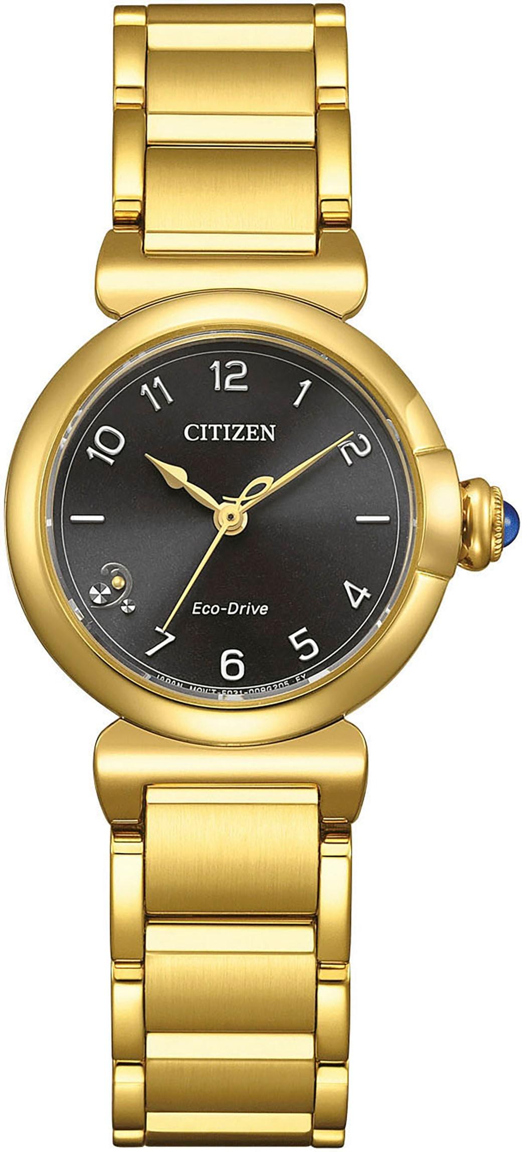 Solaruhr CITIZEN, gold (goldfarben), Armbanduhren, Damen, Solaruhr, Armbanduhr, Damenuhr, Edelstahlarmband, analog