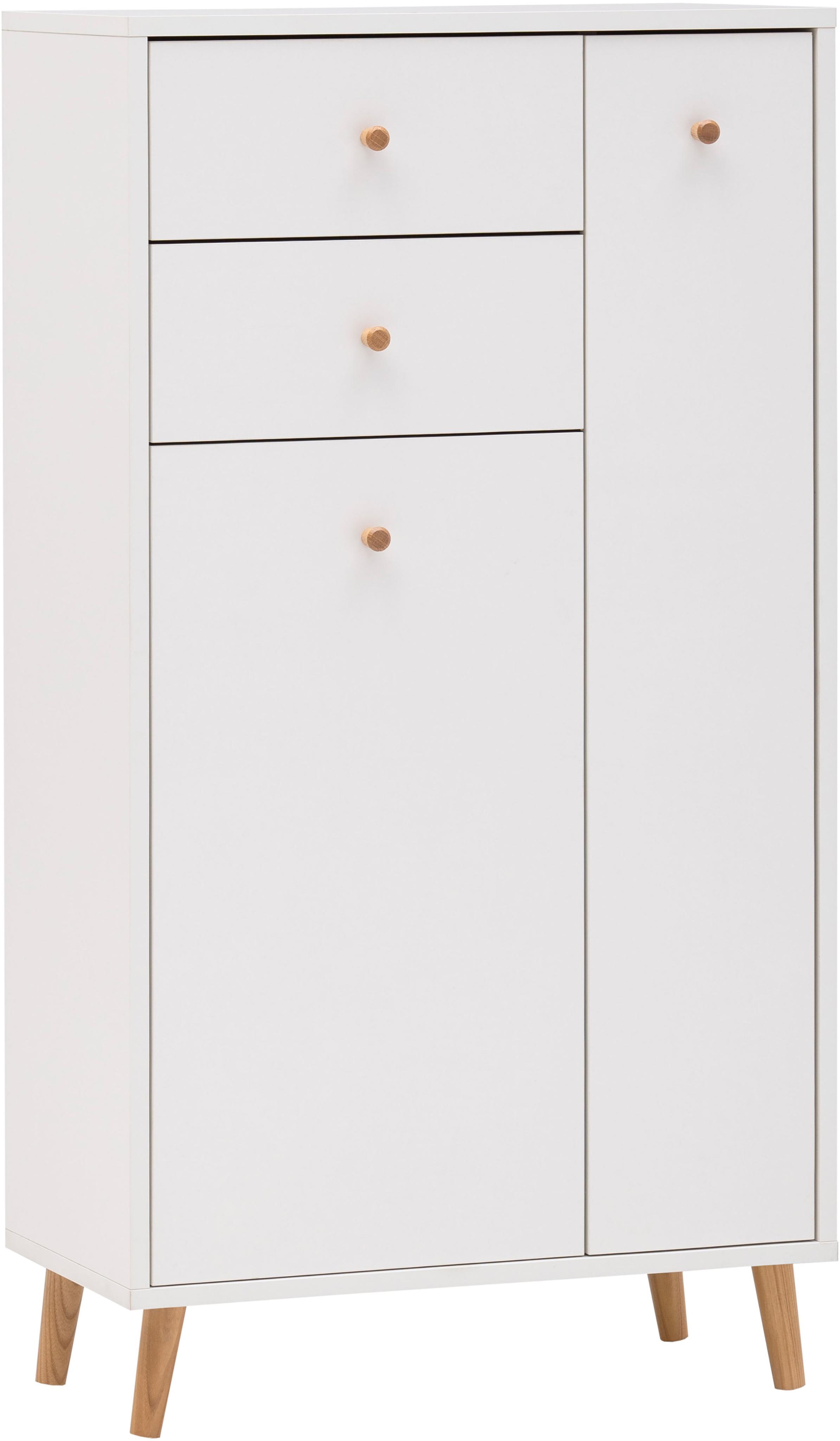 Highboard SCHILDMEYER "Bjarne, Breite 60,2 cm", mattweiß, B:60,2cm H:103,4cm T:33,05cm, FSC-zertifizierter Holzwerkstoff, Sideboards, Highboard, Made in Germany