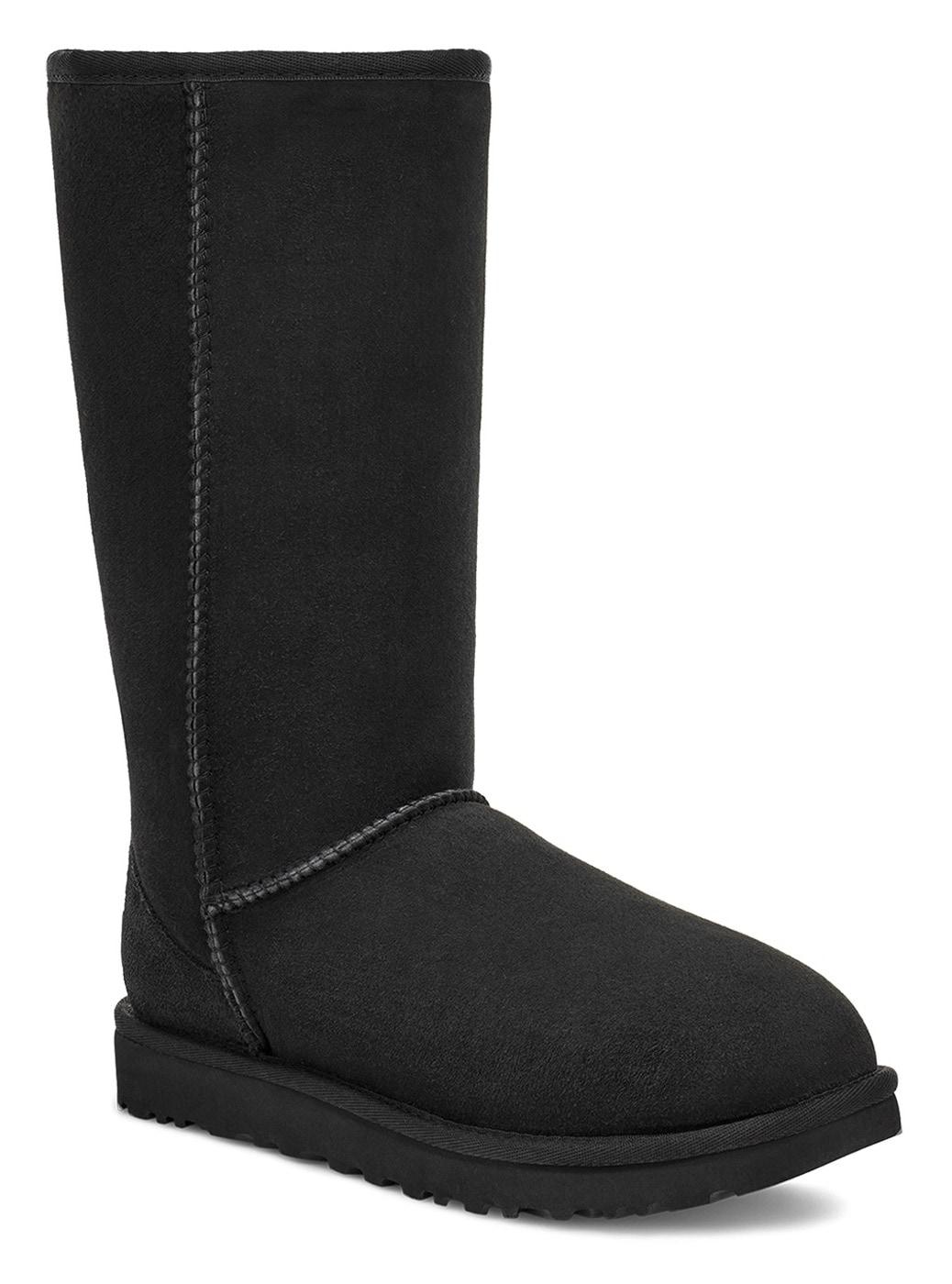 Winterstiefel UGG "Unisex CLASSIC TALL II", Damen, Gr. 8 (39), Normalschaft, schwarz, Veloursleder, Schuhe Winterstiefel, Stiefel, Schlupfstiefel zum Schlupfen
