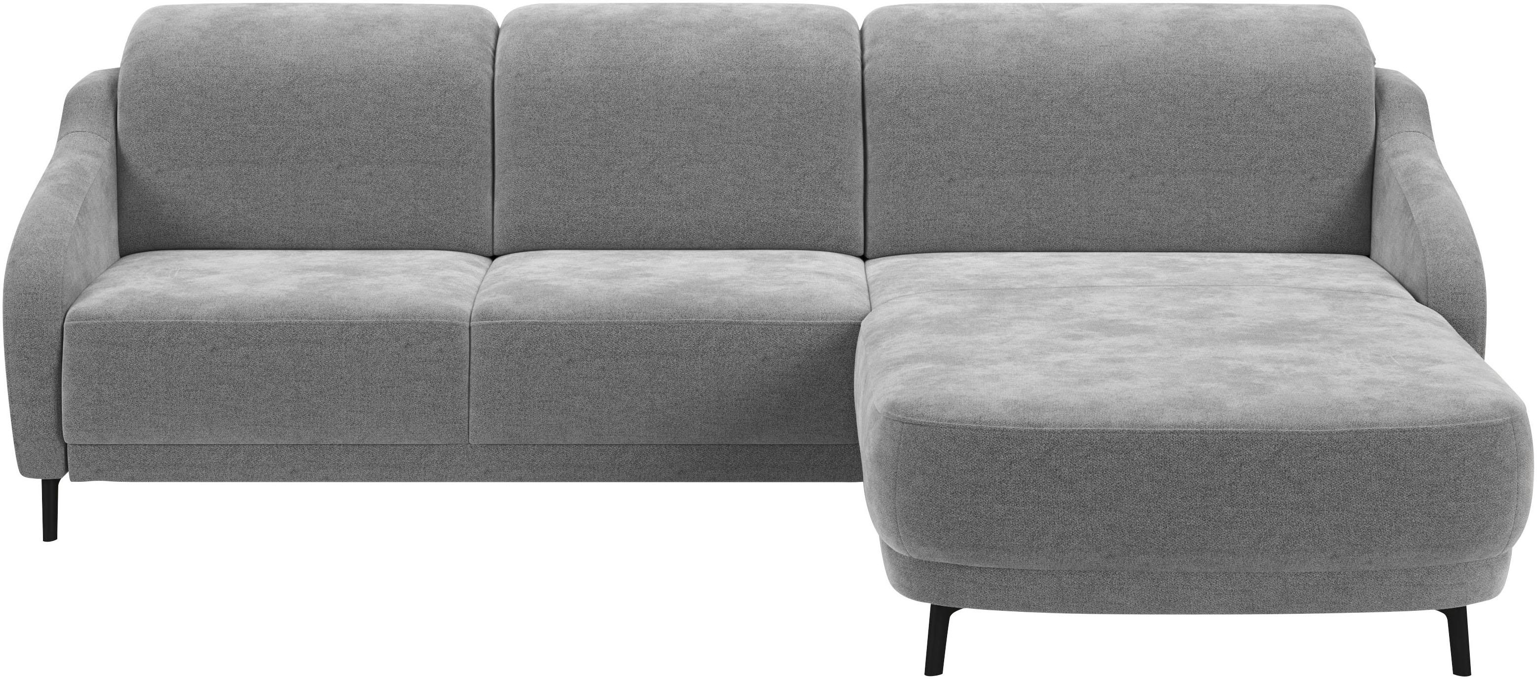 Ecksofa SIT & MORE "Blues L-Form", grau, B:271cm H:93cm T:191cm, 95% Polyester 5% Polyamid, Sofas, Ecksofa, wahlweise mit Klapptisch und USB
