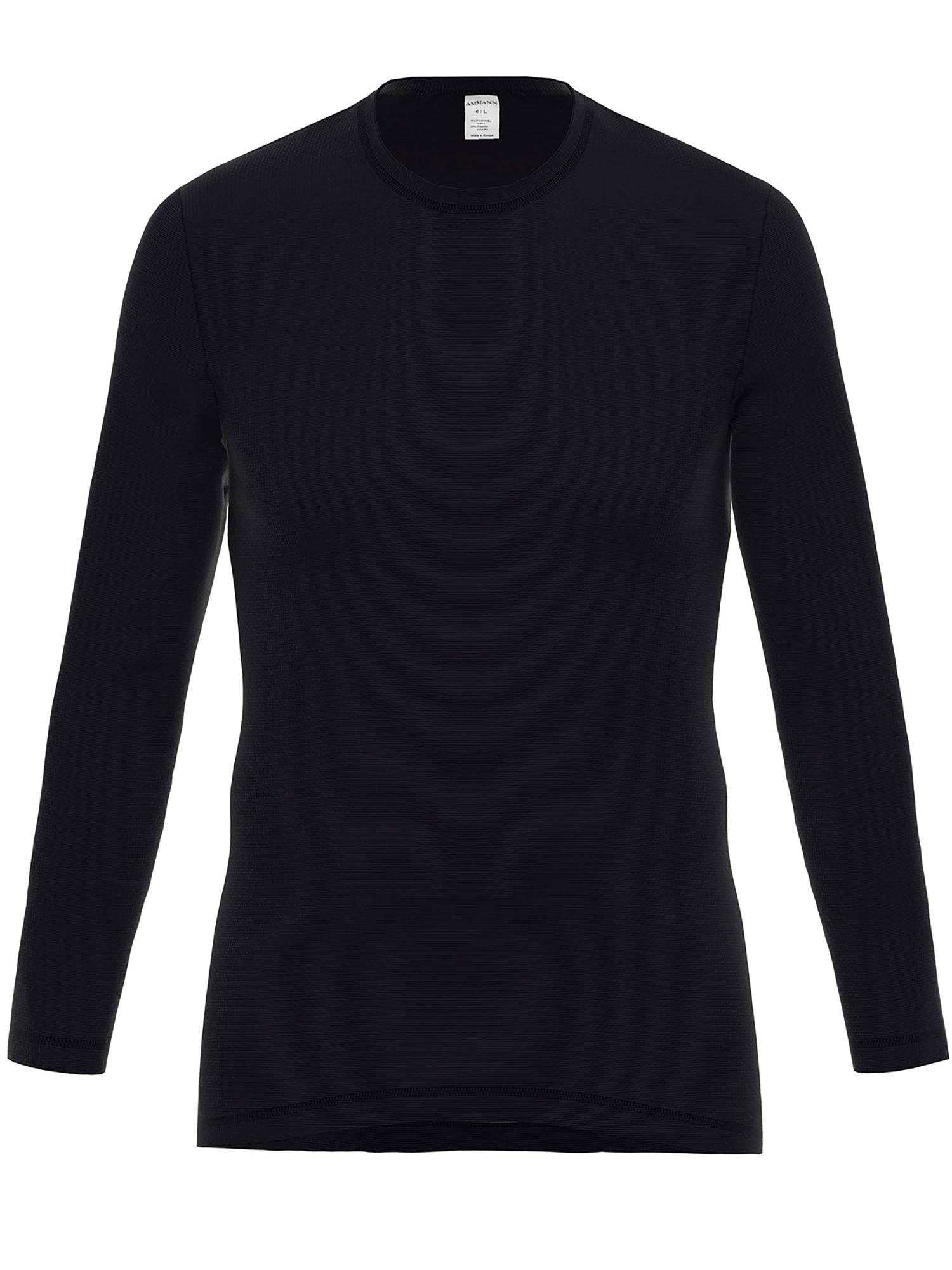 Unterhemd Ammann "Langarm Shirt Function / Dunova", Herren, Gr. L, N-Gr, Schwarz, Obermaterial: 70% Polyester Pes. 30% Baumwolle Co., Unterhemden Unterhemd