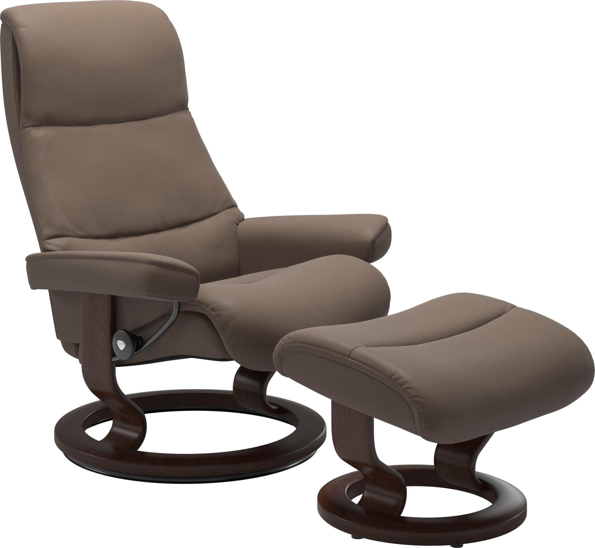 Relaxsessel STRESSLESS "View", braun (mole batick), B:82cm H:108cm T:81cm, Leder BATICK: BATICK ist ein leicht korrigiertes, durchgefärbtes und genarbtes Möbelleder, bei dem die meisten Unebenheiten und Spuren in der Regel entfernt wurden.;Leder PALOMA: PALOMA ist ein durchgefärbtes Semianilin-Möbelleder mit natürlicher Narbung.;ROHLEDER Stoff Q2 FARON: Ein fester zuverlässiger Bouclé mit einem st