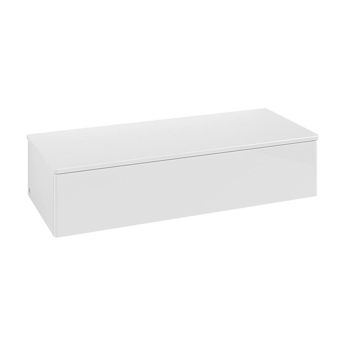 Villeroy Und Boch Antao Sideboard L41000GF Mit Beleuchtung, 1 Auszug, 1200 X 268 X 500 Mm, Front Ohne Struktur, Glossy White Lacquer / Glossy White Lacquer