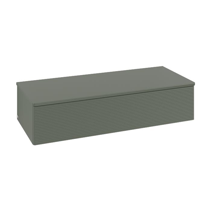 Villeroy Und Boch Antao Sideboard L41100HL Mit Beleuchtung, 1 Auszug, 1200 X 268 X 500 Mm, Front Mit Struktur, Leaf Green Matt Lacquer / Leaf Green Matt Lacquer