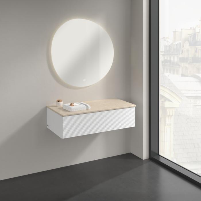 Villeroy Und Boch Antao Sideboard K40103MT 100X26,8X50Cm, Waschbeckenplattenfarbe Botticino, White Matt Lacquer