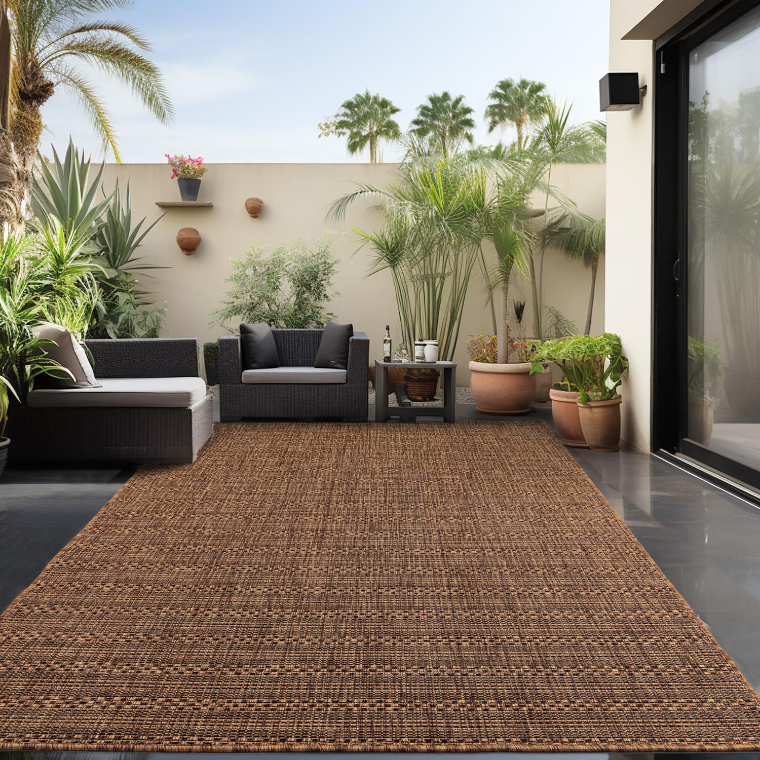 Outdoorteppich Ayyildiz Teppiche "Zagora 4513", Braun (Kupferfarben), B:80Cm H:5Mm L:150Cm, Polypropylen, Teppiche, Outdoorteppich, LäUfer, Pflegeleicht, StrapazierfäHig, In- Und Outdoor Geeignet