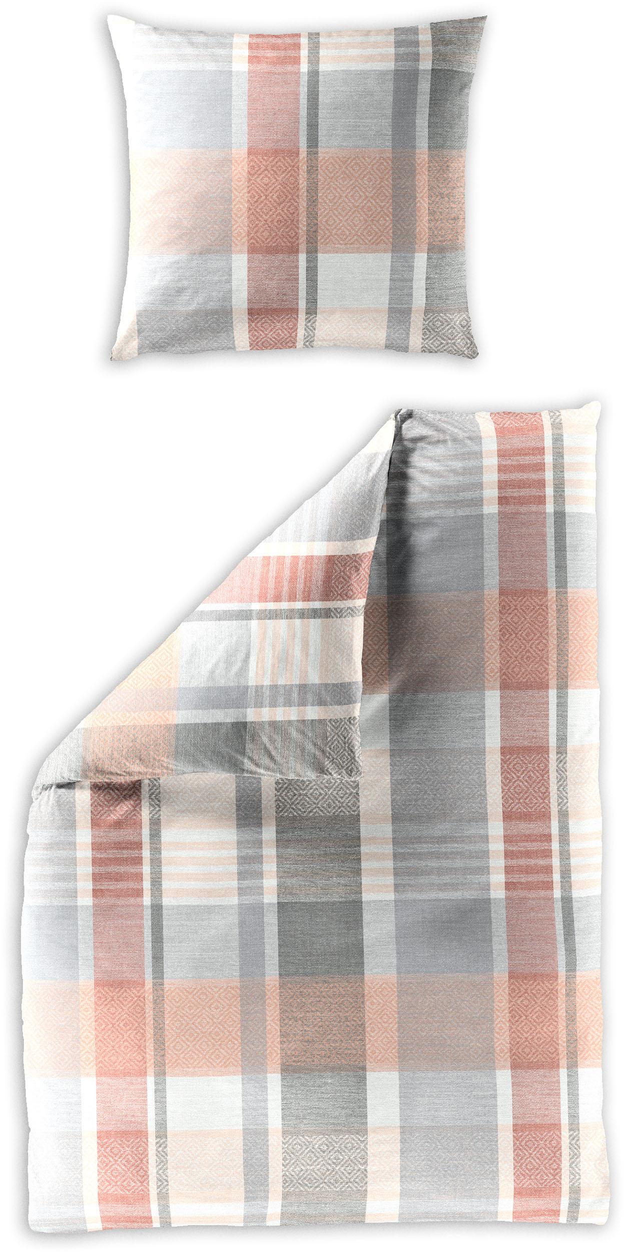 BettwäSche Bierbaum "BettwäSche 4096", Lachs, B/L: 135Cm X 200Cm, 1 Stk., 1 Stk., Mako-Satin, B/L: 80Cm X 80Cm, 2, Mako-Satin, Obermaterial: 100% Baumwolle, BettwäSche, BettwäSche, Mako-Satin, 100 % Baumwolle, Pflegeleicht, Seidig GläNzend