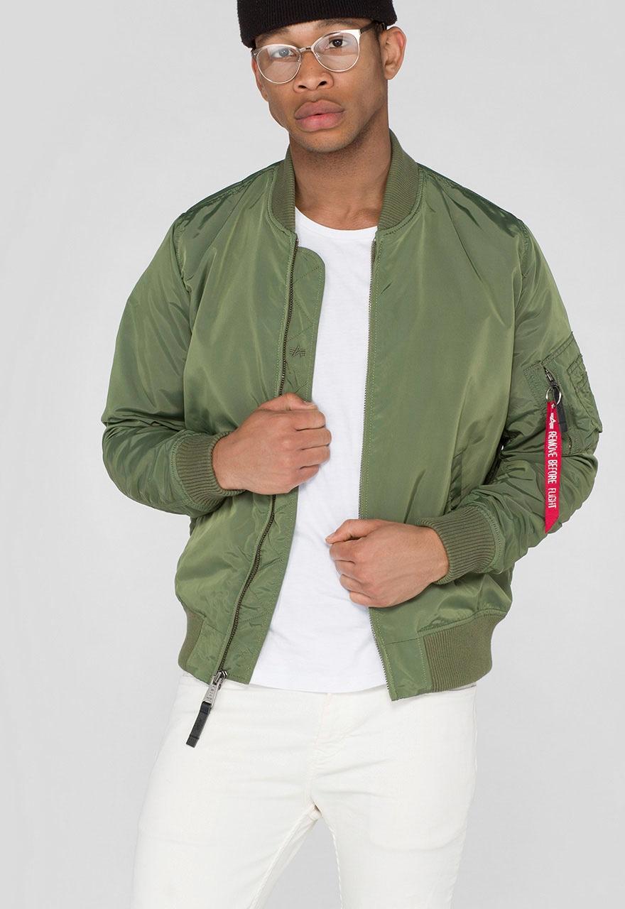 Bomberjacke Alpha Industries "MA-1 Tt", Herren, Gr. 3XL, GrüN (Sage GrüN), Web, Obermaterial: 100% Nylon. Futter: 100% Nylon, Unifarben, Schmal Normal, RippbüNdchen, Jacken Bomberjacke, Kunstfaser, Slim Fit