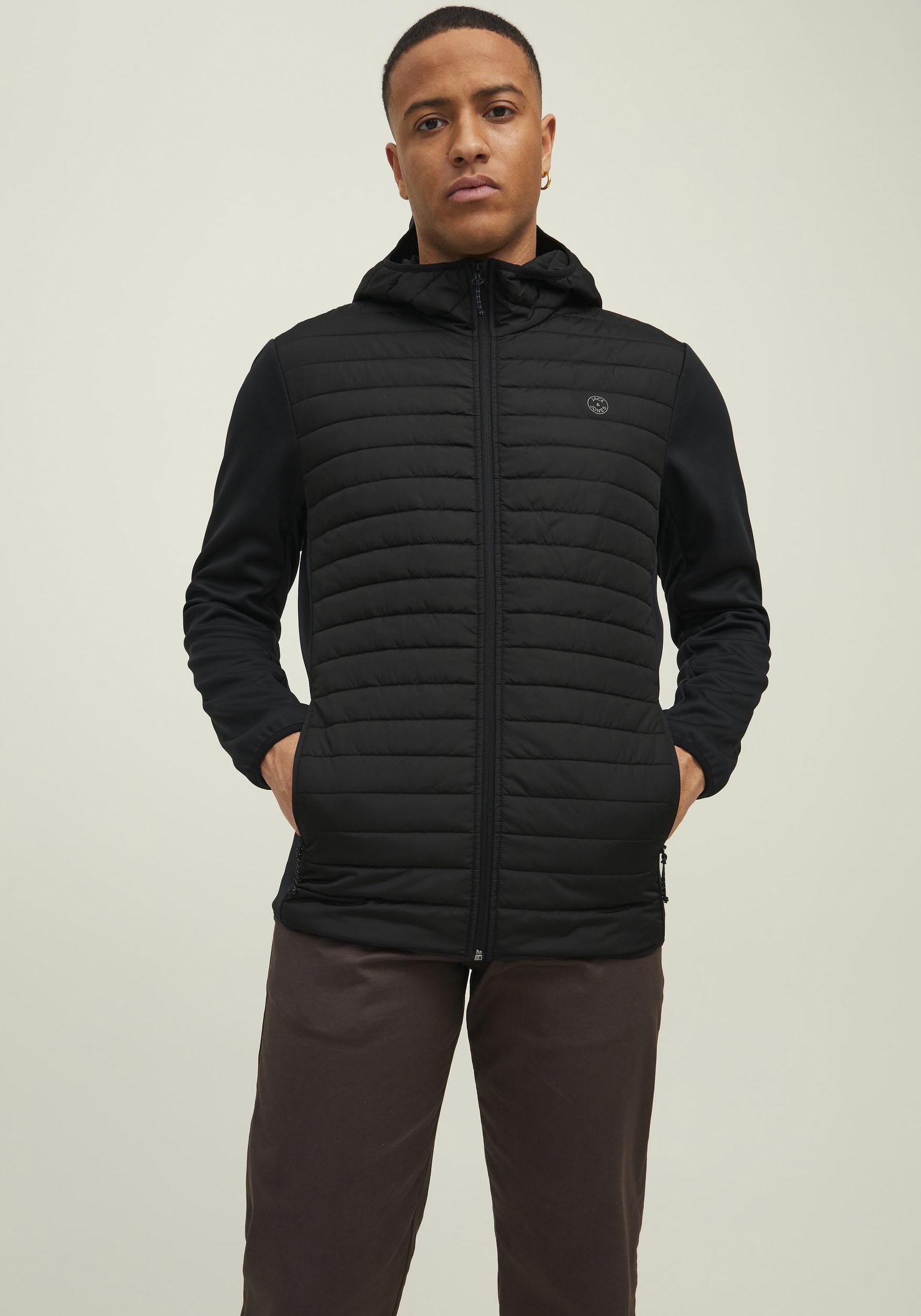 Steppjacke Jack & Jones "Jjemulti Mit Kapuze Und Futter", Herren, Gr. Xxl, Schwarz, Web, Obermaterial: 100% Polyester, Unifarben, Jacken Steppjacke, Unifarben, Modisch, Regular Fit, Polyester