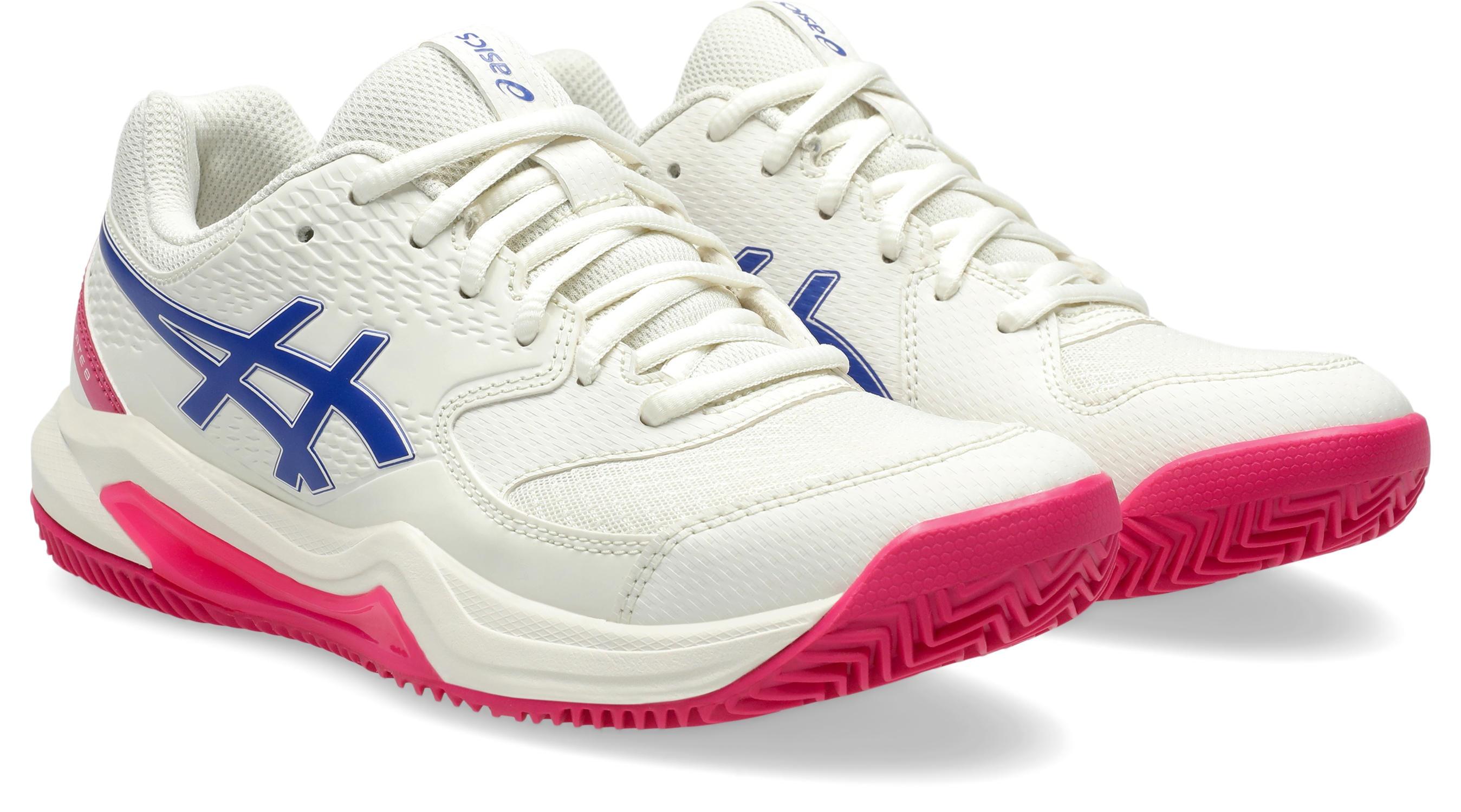 Tennisschuh Asics "GEL-DEDICATE 8 Clay", Damen, Gr. 39, Cream, Schwarz Cobalt, Synthetik, Schuhe, Sandplatzschuhe FüR AschepläTze