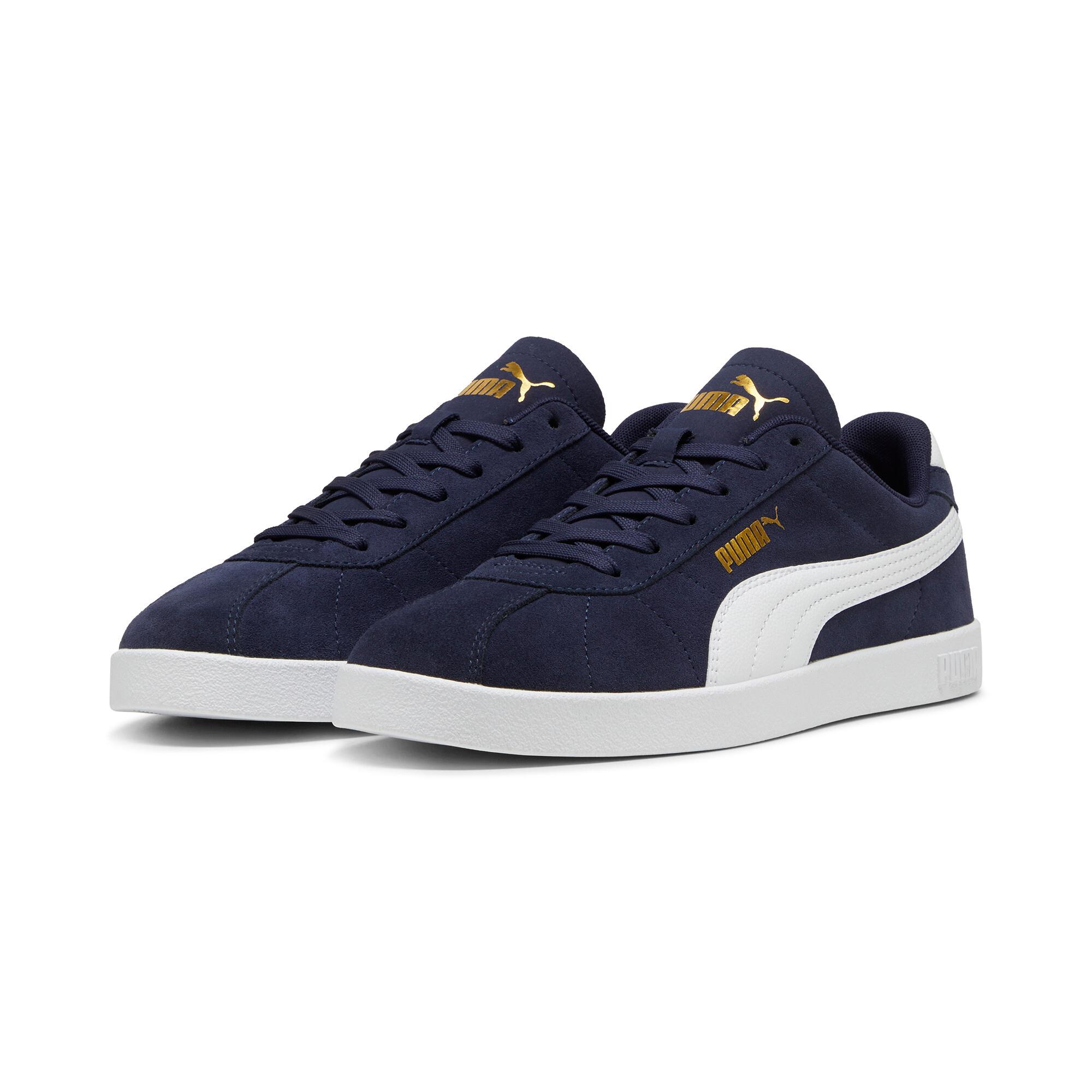 Sneaker Puma "Club Ii", Damen, Gr. 44, Blau (Puma Navy, Puma Weiß, Puma Gold), Leder, Unifarben, Schuhe Sneaker, Aus Leder, Mit SchnüRverschluss, Mit Profiliertem Laufsohlenprofil