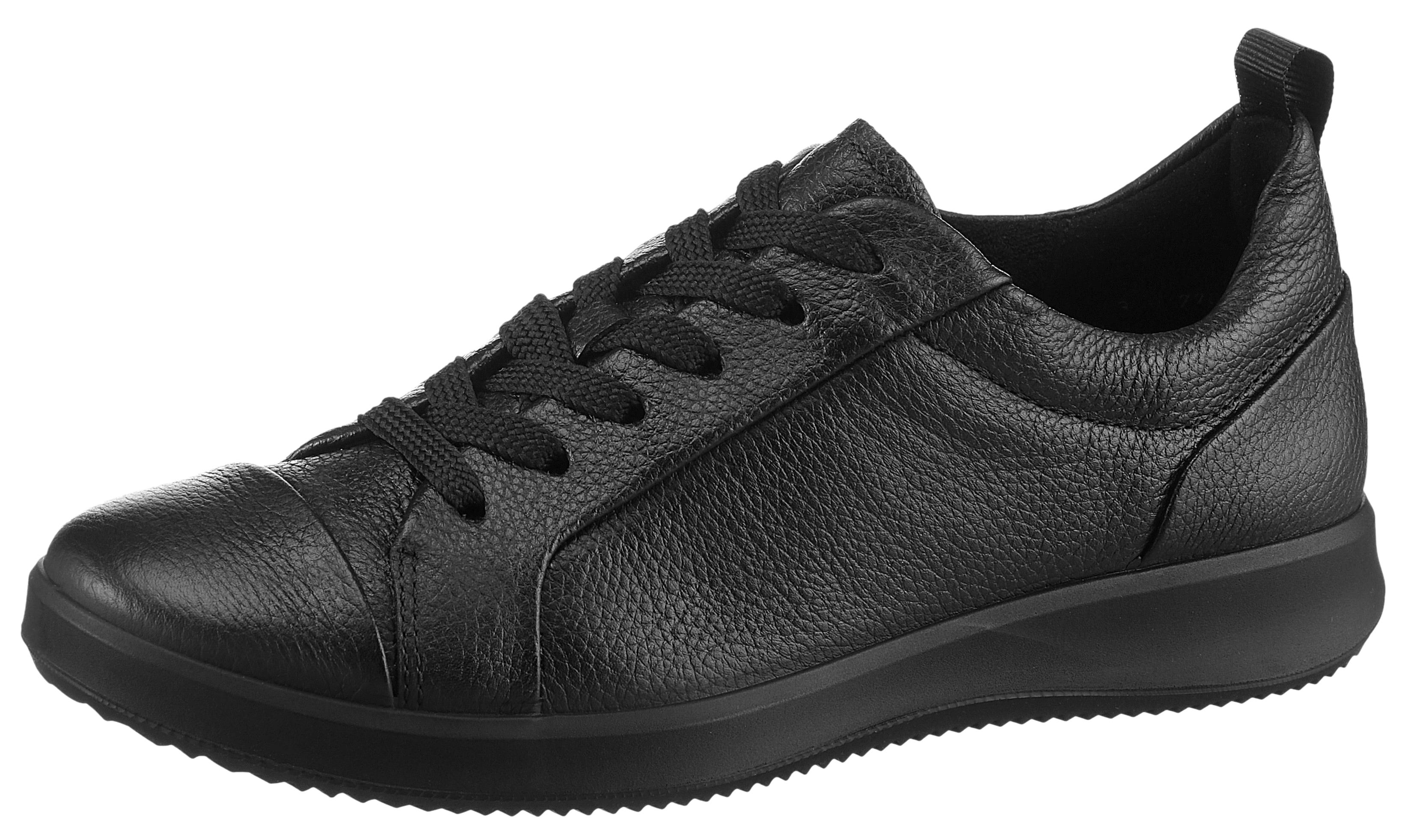 Sneaker Ara "Roma", Damen, Gr. 4 (37), Schwarz, Glattleder, Unifarben, Schuhe Sneaker, Freizeitschuh, Halbschuh, SchnüRschuh Mit High Soft FußBett, G-Weite