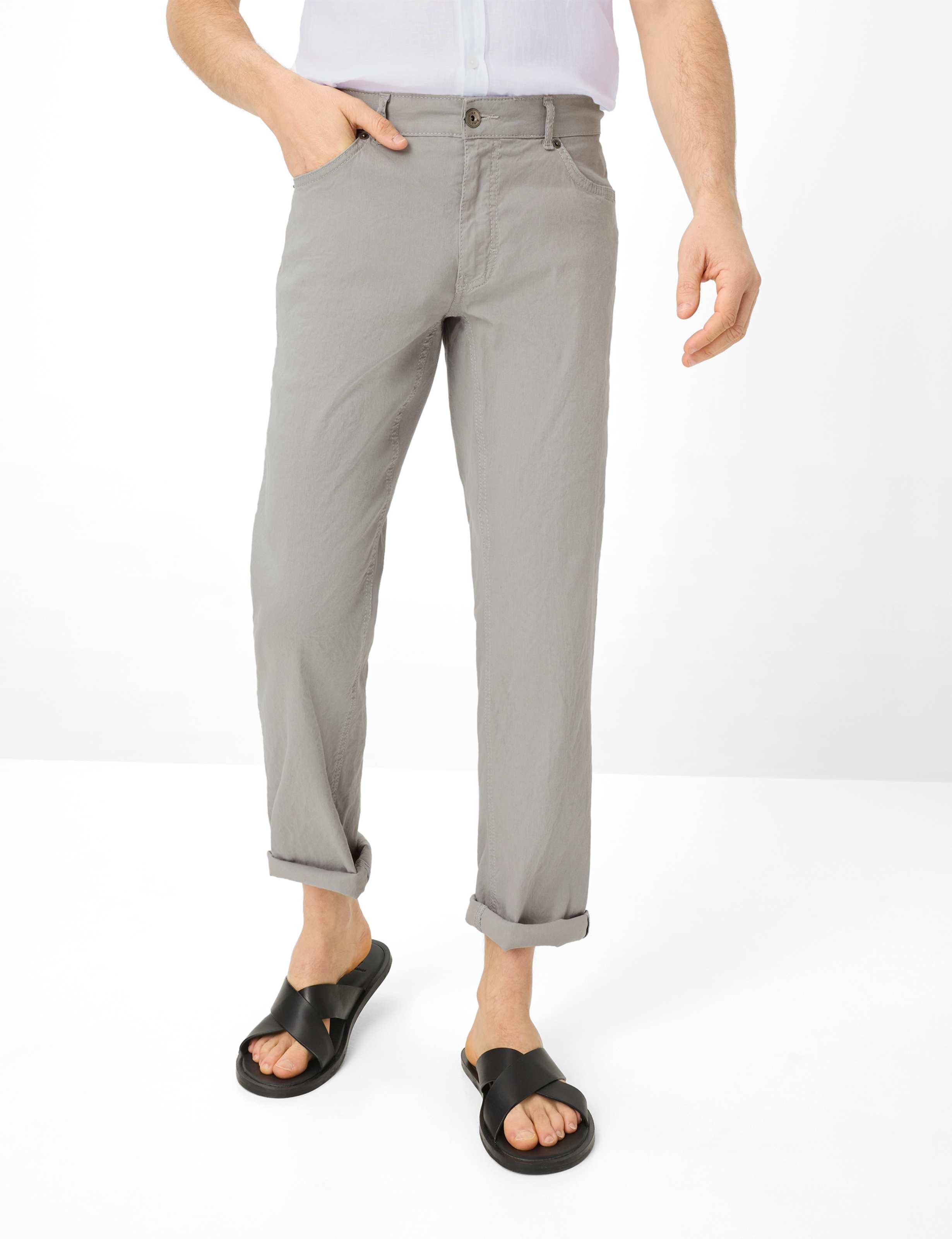 Brax Herren Five-Pocket-Hose Style COOPER PLATIN, hellgrau, Gr. 34/32