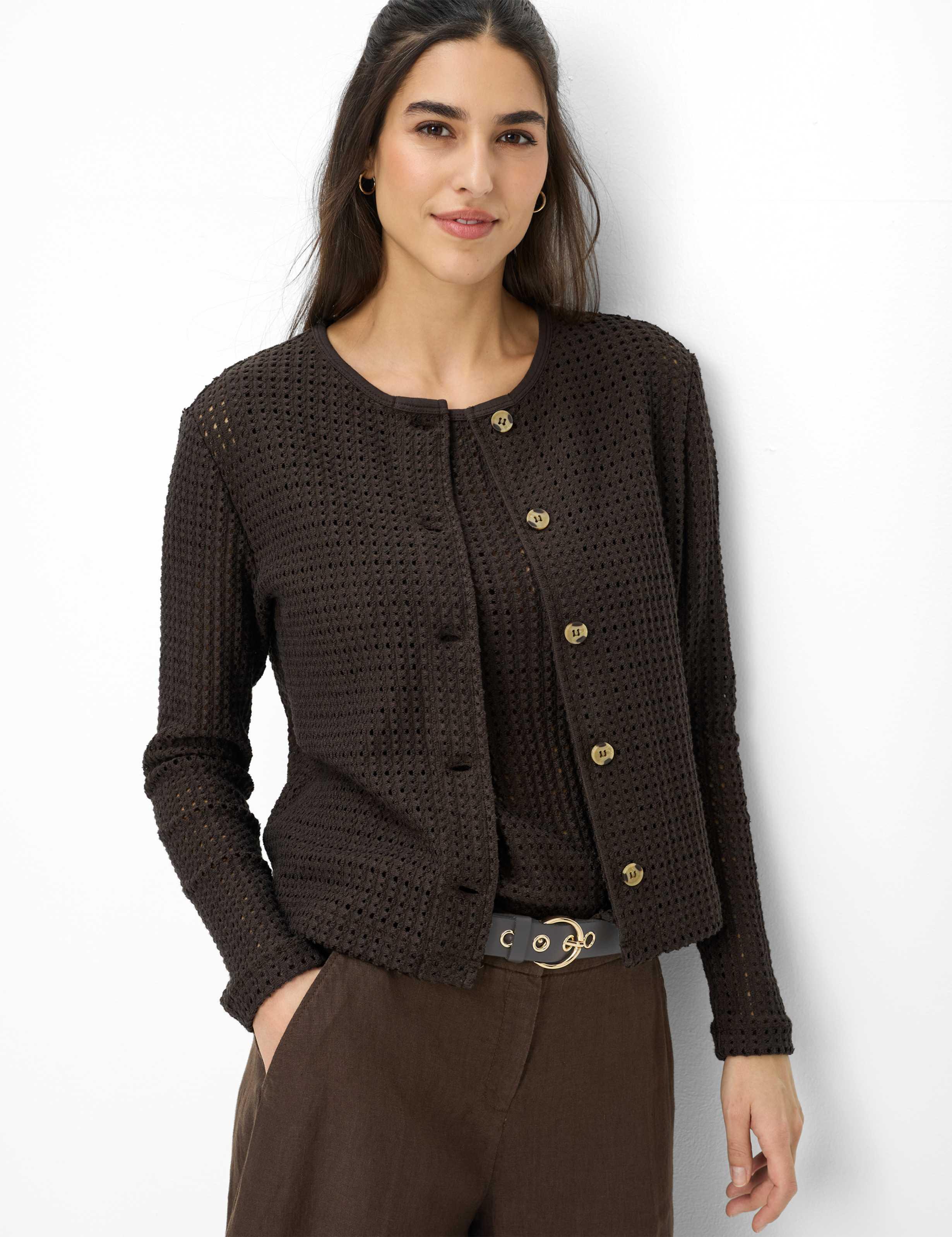 Brax Dames Vest Style BRENDA L dark ebony, donkerbruin,
