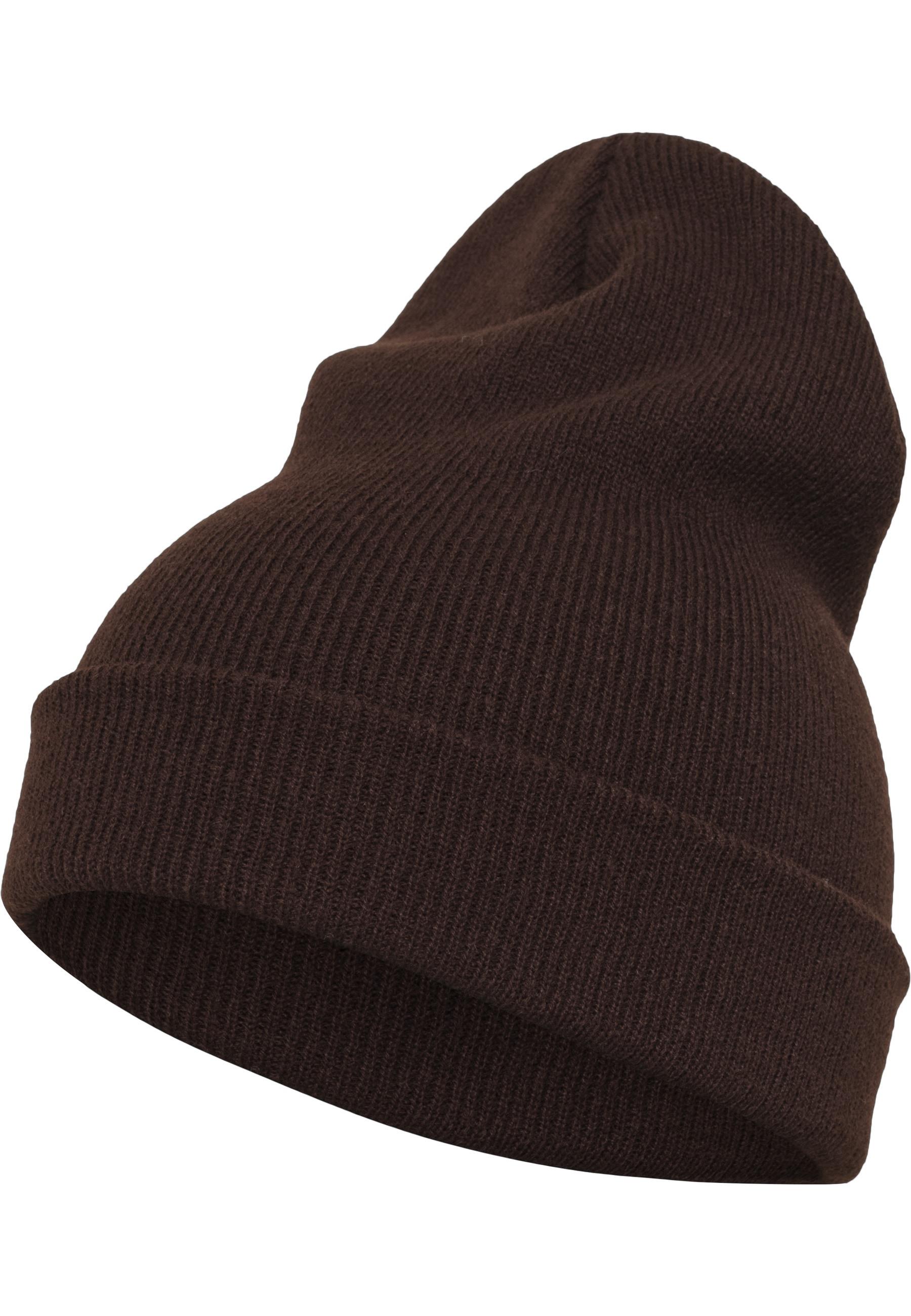 Beanie Flexfit "Flexfit Unisex Heavyweight Long Beanie", Herren, Gr. Onesize, Braun, Kunstfaser, MüTzen Beanie