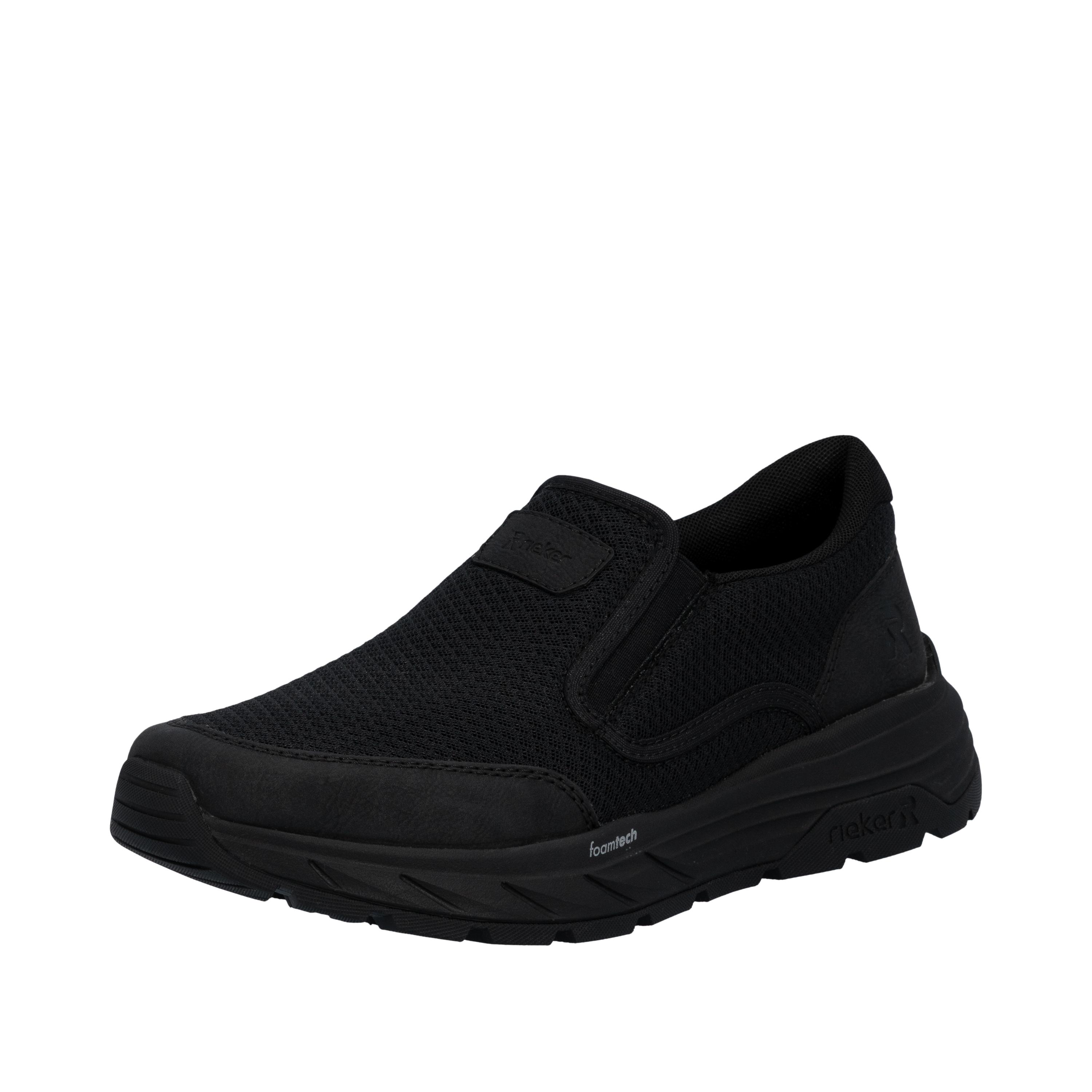 Slip-On Sneaker Rieker, Herren, Gr. 40, Schwarz, Lederimitat, Textil, Unifarben, Schuhe, Slipper, Schlupfschuh, Halbschuh, Freizeitsneaker Mit GummizüGe