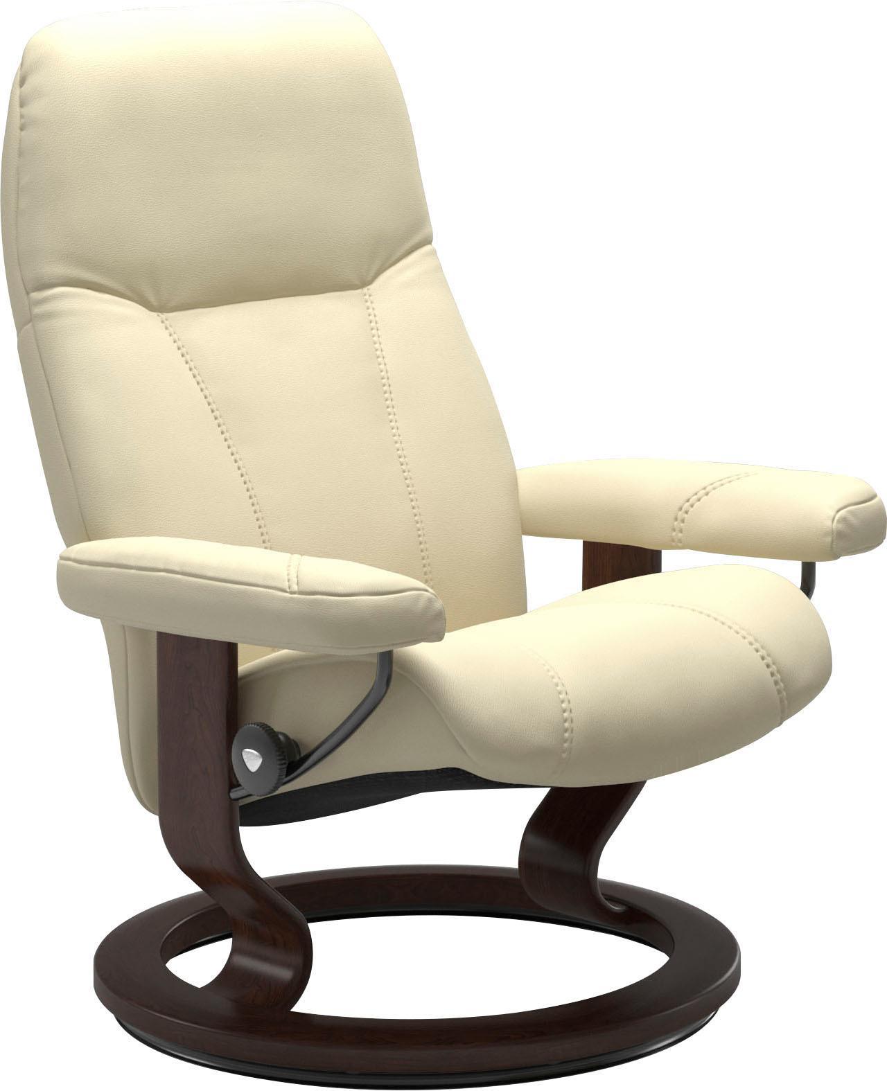 Relaxsessel STRESSLESS "Consul", beige (vanilla paloma), B:85cm H:100cm T:77cm, Leder BATICK: BATICK ist ein leicht korrigiertes, durchgefärbtes und genarbtes Möbelleder, bei dem die meisten Unebenheiten und Spuren in der Regel entfernt wurden.;Leder PALOMA: PALOMA ist ein durchgefärbtes Semianilin-Möbelleder mit natürlicher Narbung.;ROHLEDER Stoff Q2 FARON: Ein fester zuverlässiger Bouclé mit ein