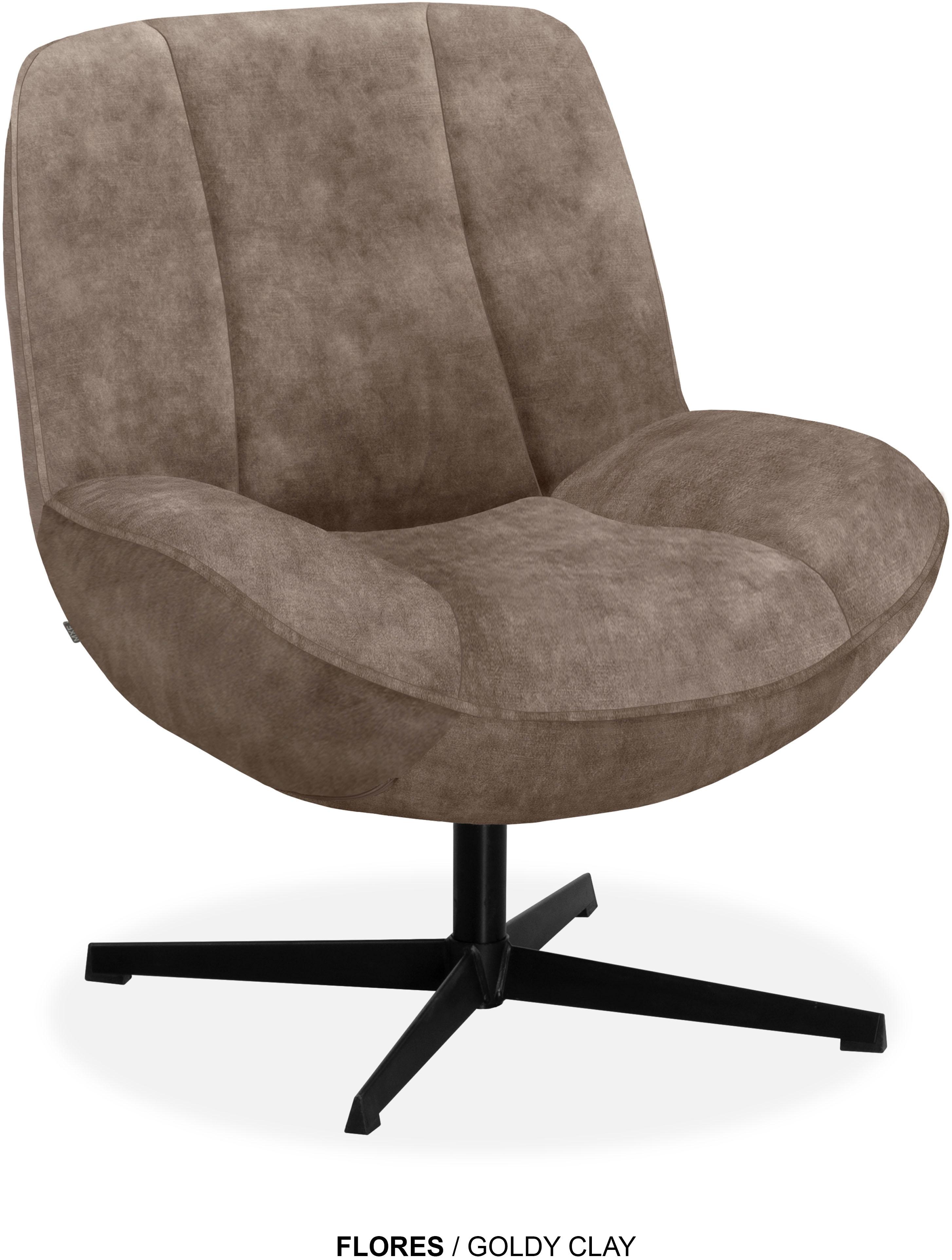 Sessel OMG DESIGN "Flores", clay, B:70cm H:91,5cm T:80cm, Sessel, Sessel, bequemer Sessel, mit Drehgestell