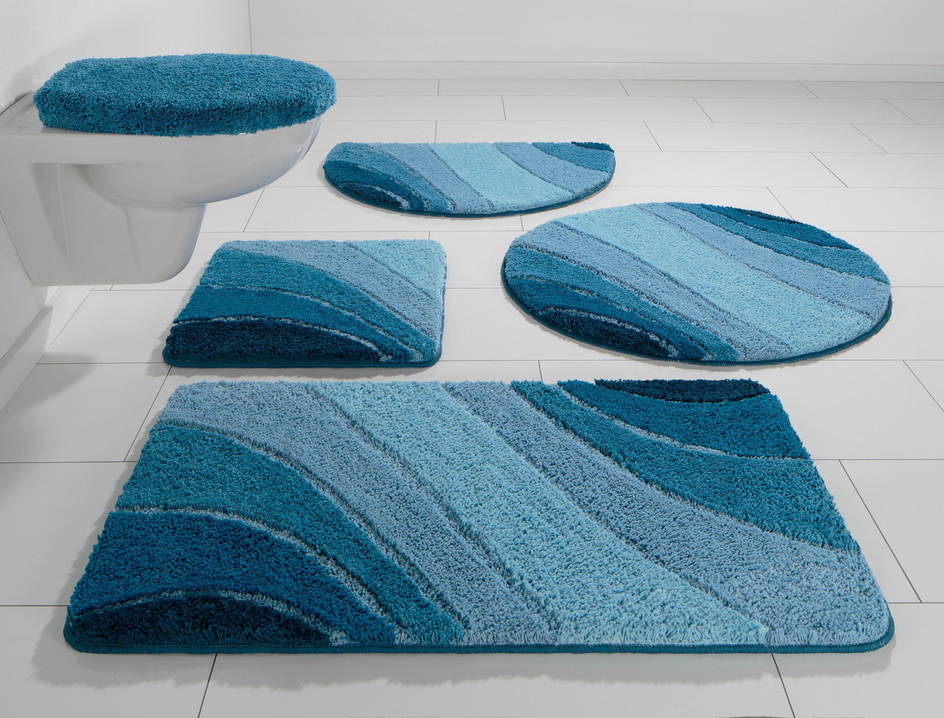 Badematte OTTO HOME "Josie, Badvorleger, Badezimmer Teppich" Gr. 4, blau, H:20mm, Polyester, Badematten, Badematte, Badteppich, Badematten, rechteckig, rund & als 3-tlg. Set erhältlich, Topseller