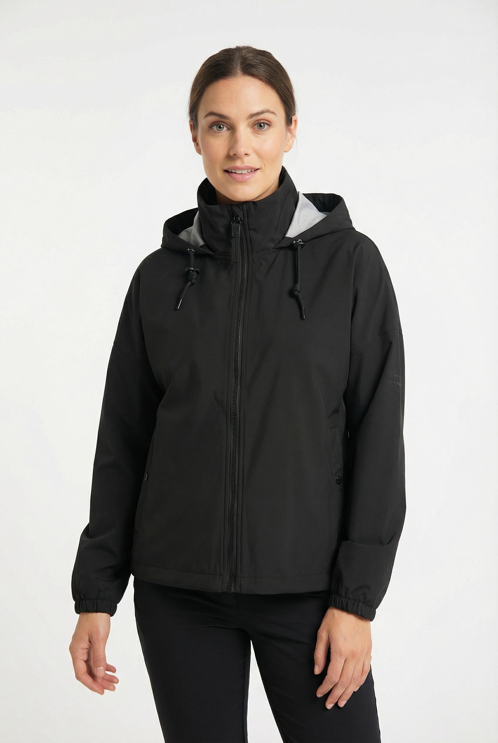 Softshelljacke ICEPEAK "ADRIAM", Damen, Gr. 46, basic schwarz, Obermaterial: 100% Polyester, Jacken Softshelljacke
