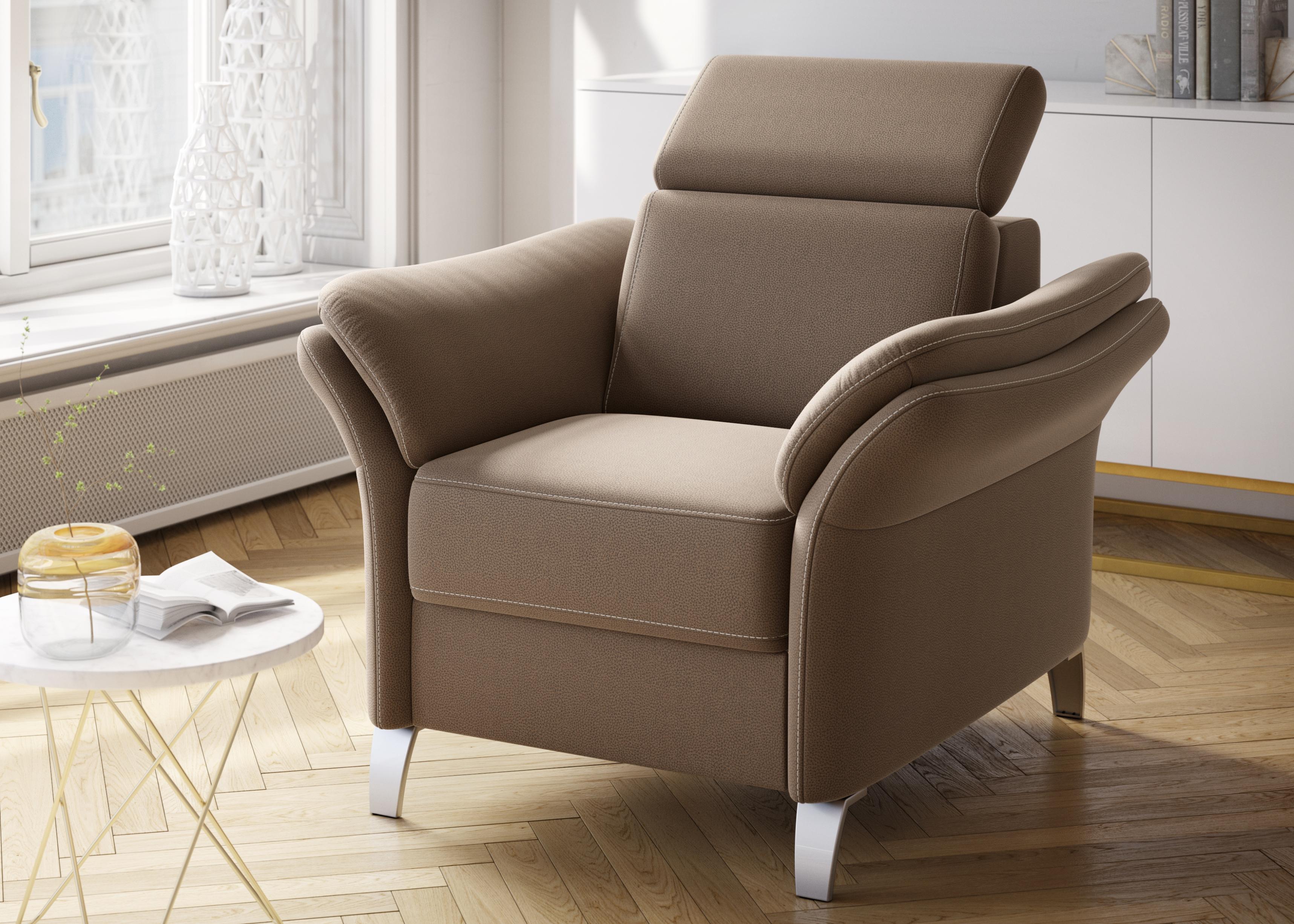 Sessel SIT & MORE "Vincenzo", braun, B:101cm H:84cm T:88cm, Sessel, Sessel, inklusive Kopfteilverstellung