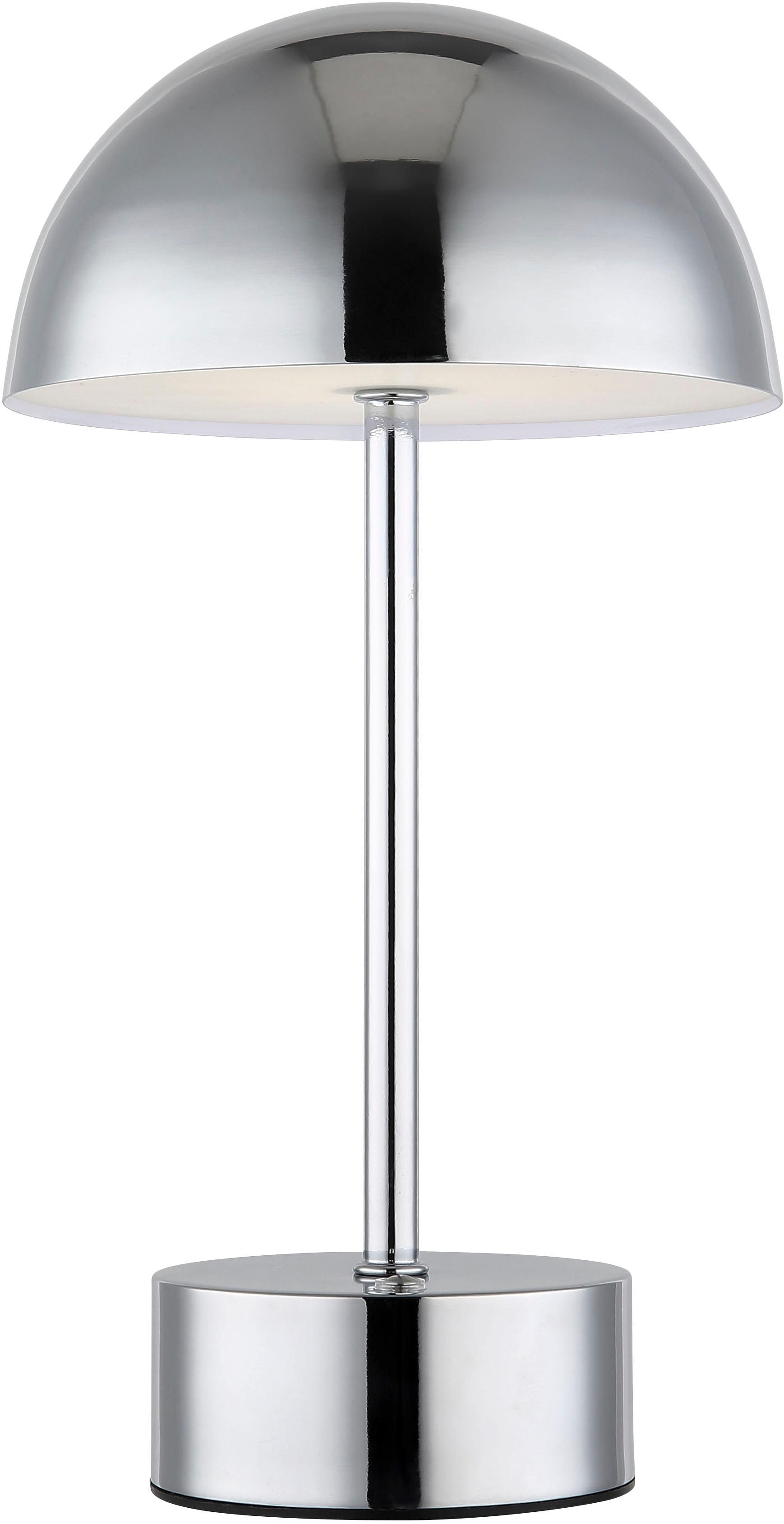 OTTO HOME LED Tischleuchte "Briia - Akku Tischleuchte mit CCT", chromfarben, 1, Ø 16cm H: 28cm, 1 Stk., Leuchten, Touchdimmer, CCT, USB, Akkulampe, dimmbar, warmweiß - kaltweiß, LED Tischleuchte