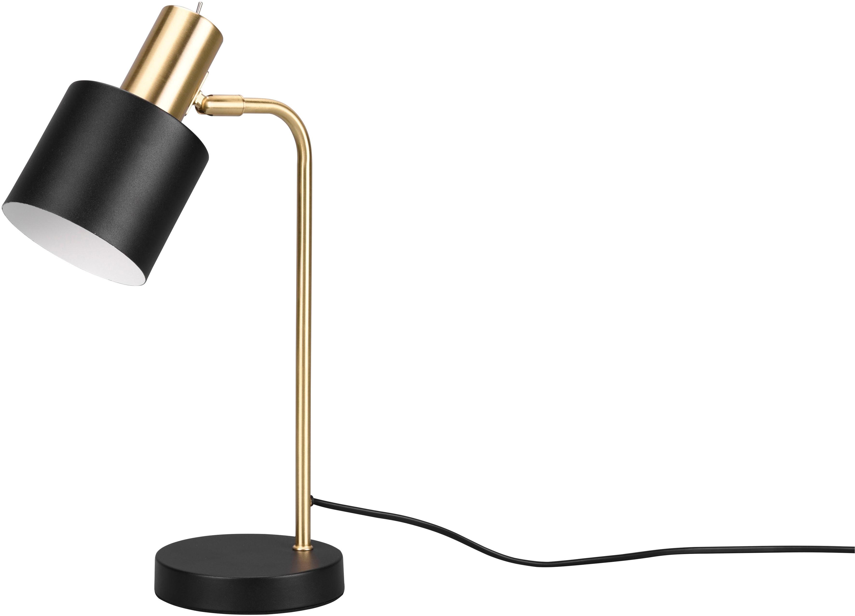 REALITY LEUCHTEN Schreibtischlampe "Adam", gold, 1, H: 43,5cm, 1 Stk., Leuchten, Tischleuchte 43cm, exkl 1xE14 max 10W, Kippschalter am Metallschirm, Schreibtischlampe