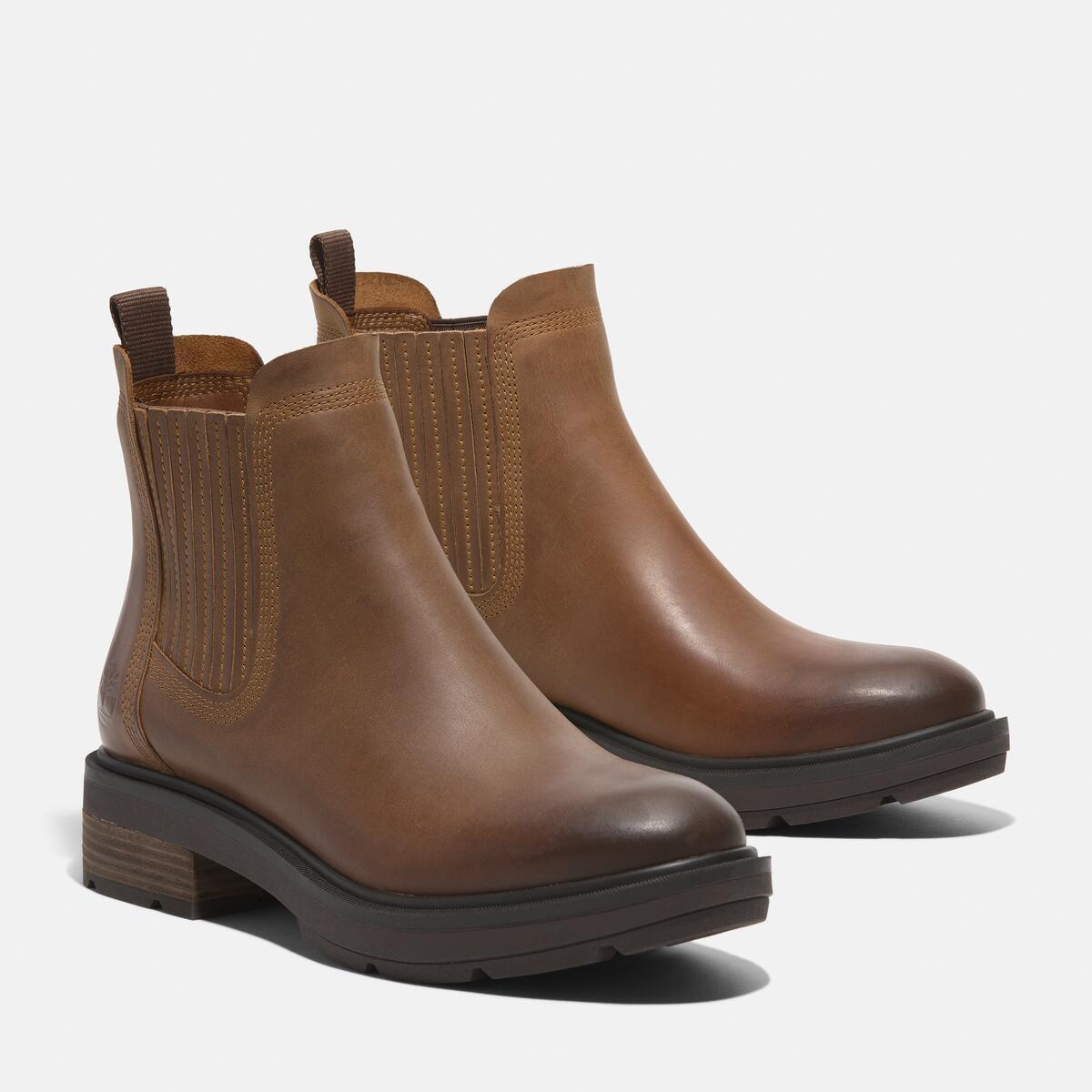 Chelseaboots TIMBERLAND "BRIMFIELDMID CHELSEA BOOT", Damen, Gr. 37,5, braun (md brn f grain), Leder, Schuhe Chelseaboots, Stiefelette, Winterschuhe, Ankle Boots