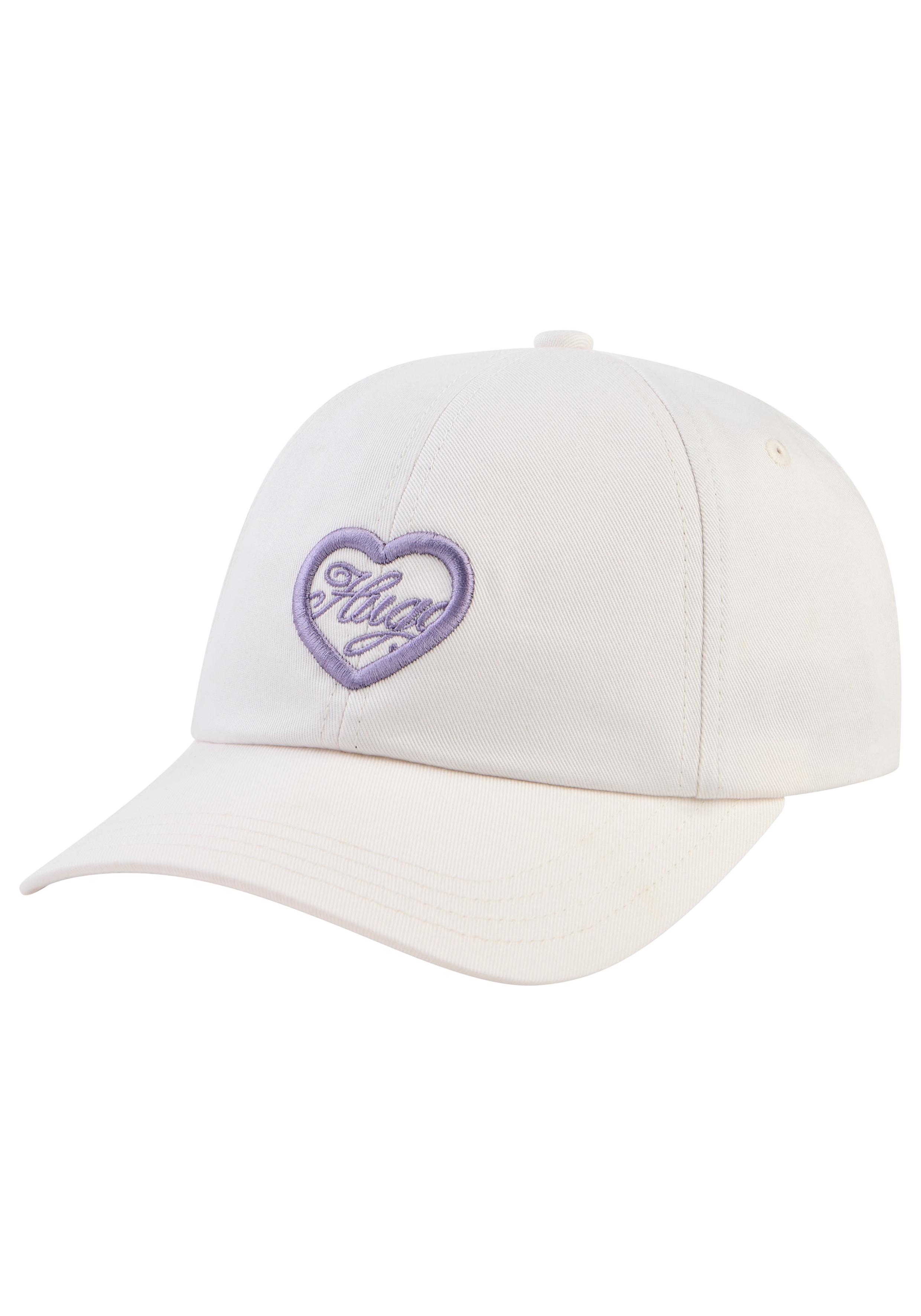 Baseball Cap HUGO BLUE "Astryd-EM", Damen, open weiß 111, Twill, Baumwolle, unifarben, Caps Baseball Cap, aus Baumwoll-Twill, bestickt