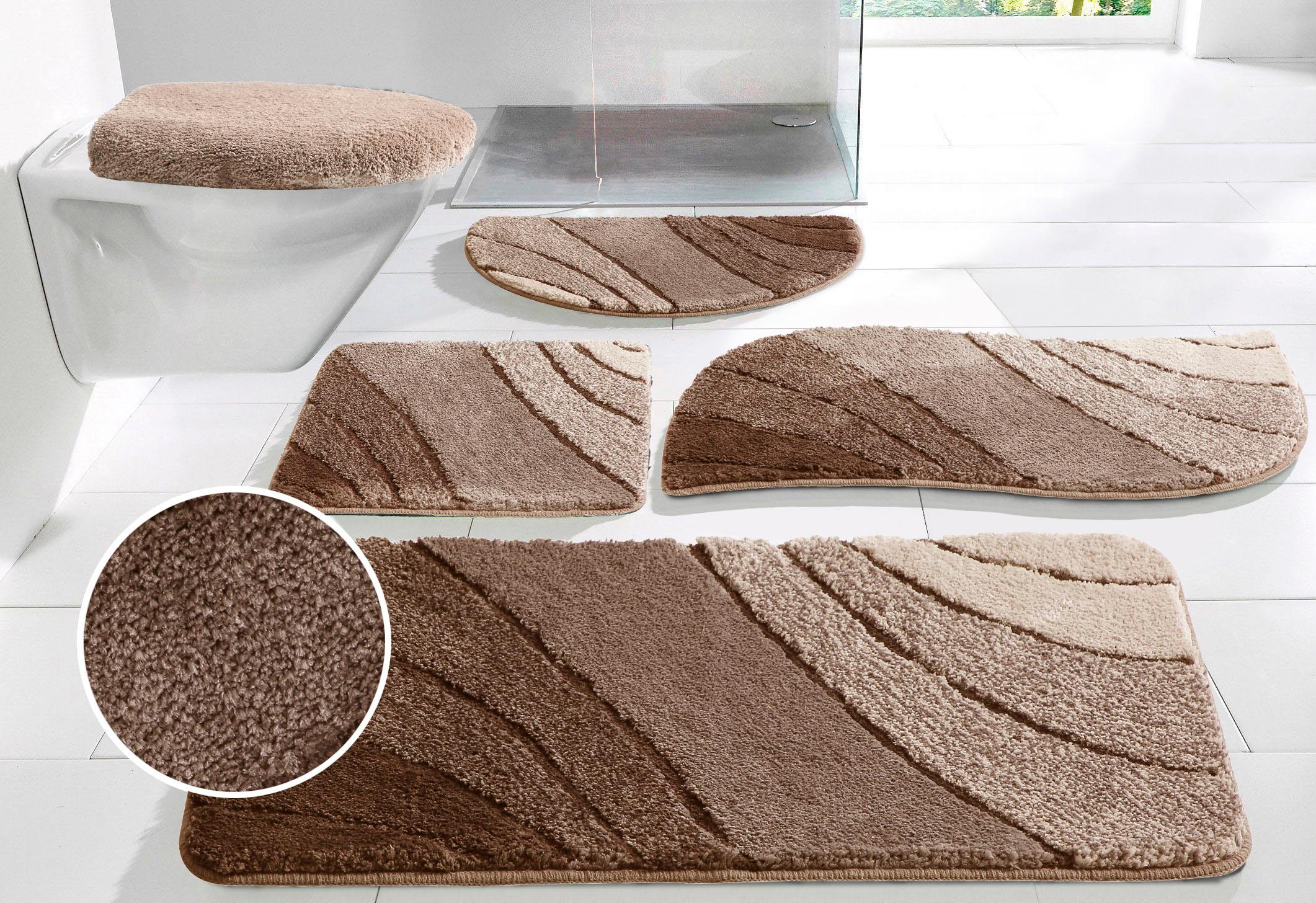 Badematte OTTO HOME "Josie, Badvorleger, Badezimmer Teppich" Gr. 6, verlauf beige, H:20mm, Polyester, Badematten, Badematte, Badteppich, Badematten, rechteckig, rund & als 3-tlg. Set erhältlich, Topseller
