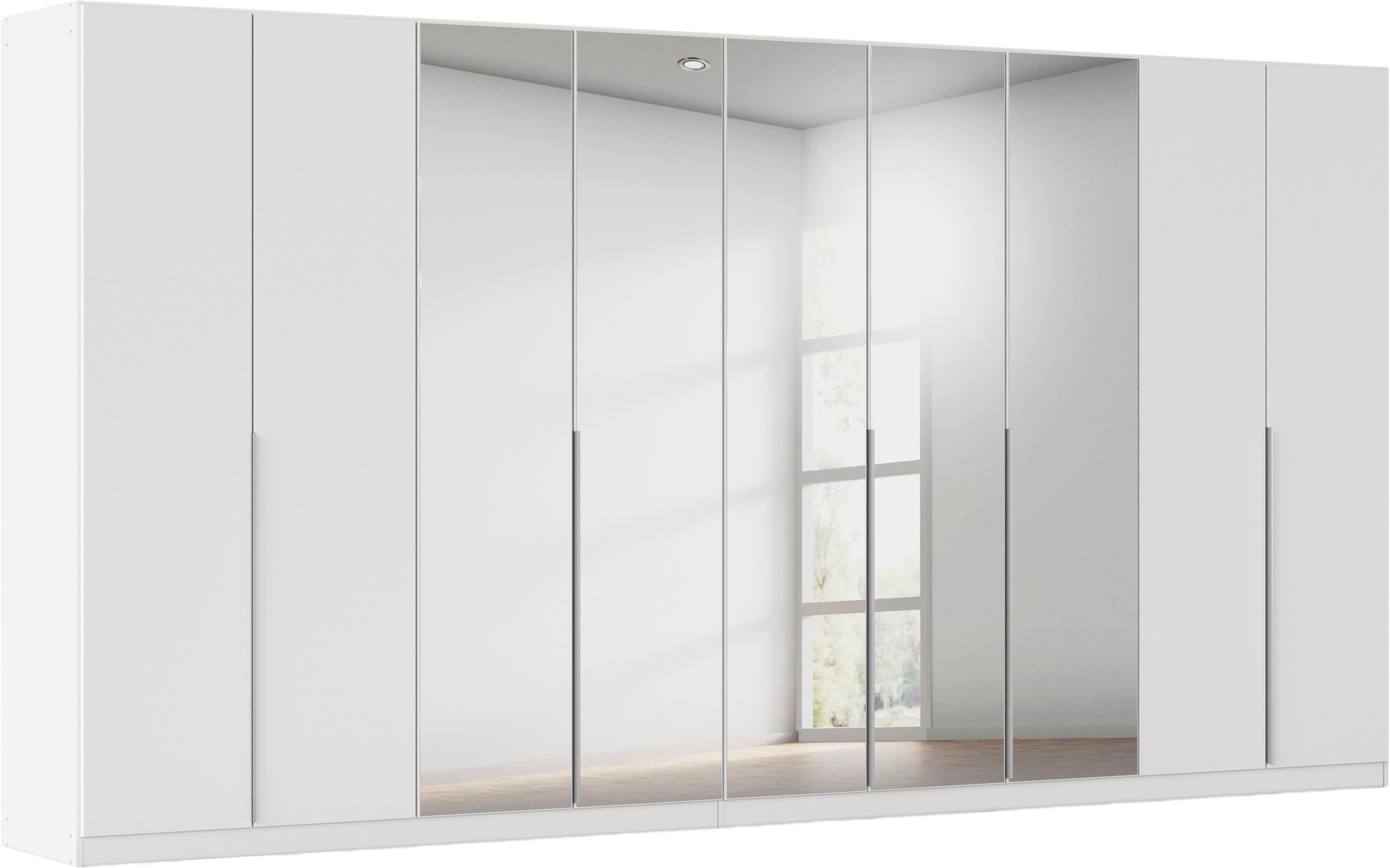 Drehtürenschrank OTTO HOME "Kleiderschrank Schrank Garderobe AGORDO mit Dekor- oder Hochglanzfront", alpinweiß, B:405cm H:210cm T:54cm, Schränke, Drehtürenschrank, durchdachte Innenausstattung, in 8 Breiten und 2 Höhen MADE IN GERMANY
