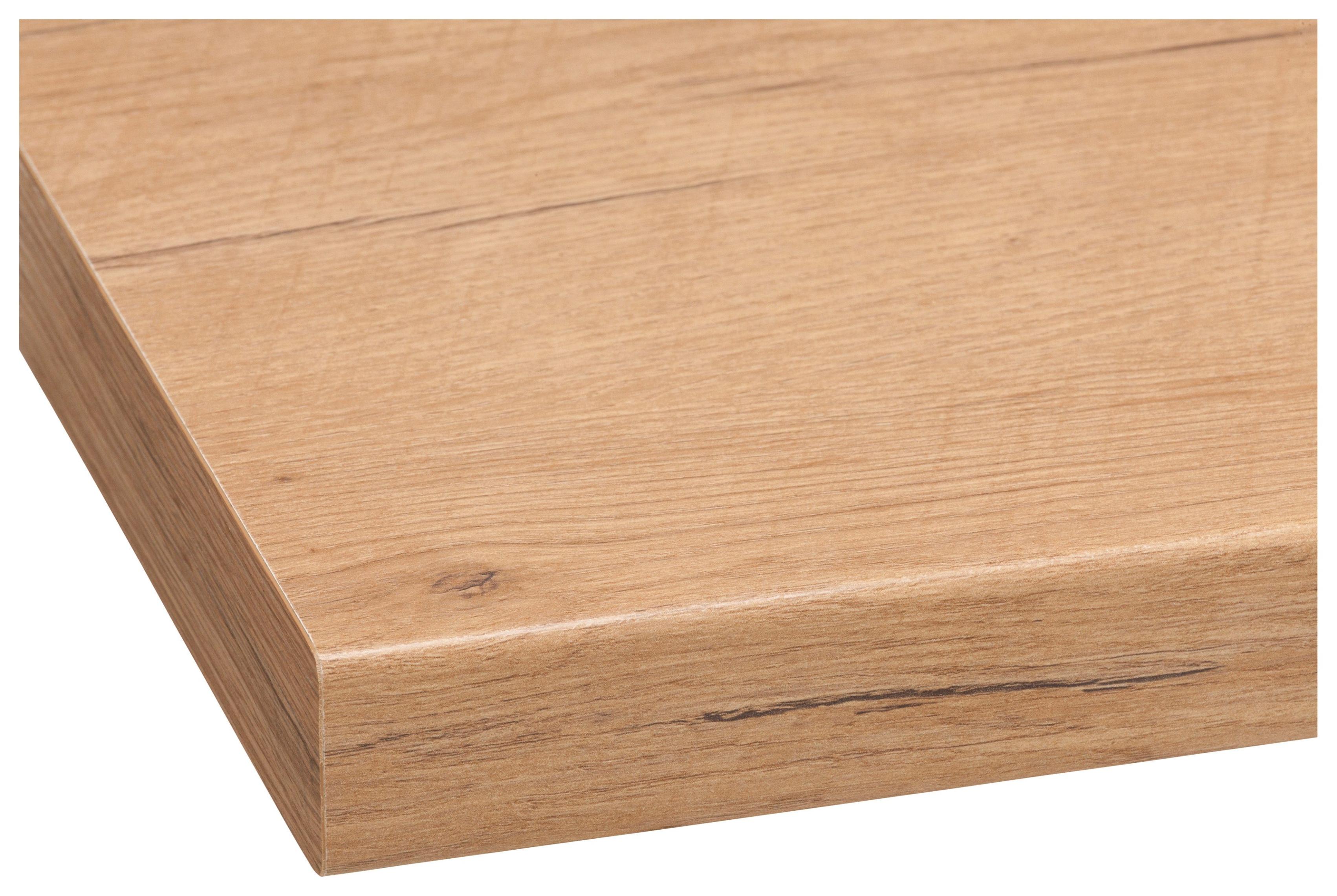 Arbeitsplatte WIHO KÜCHEN "Flexi 38", braun (kastelleiche nachbildung), B:260cm H:3,8cm T:60cm, Holzwerkstoff, Tischplatten, Arbeitsplatte, von drei Seiten ummantelt, 38 mm stark