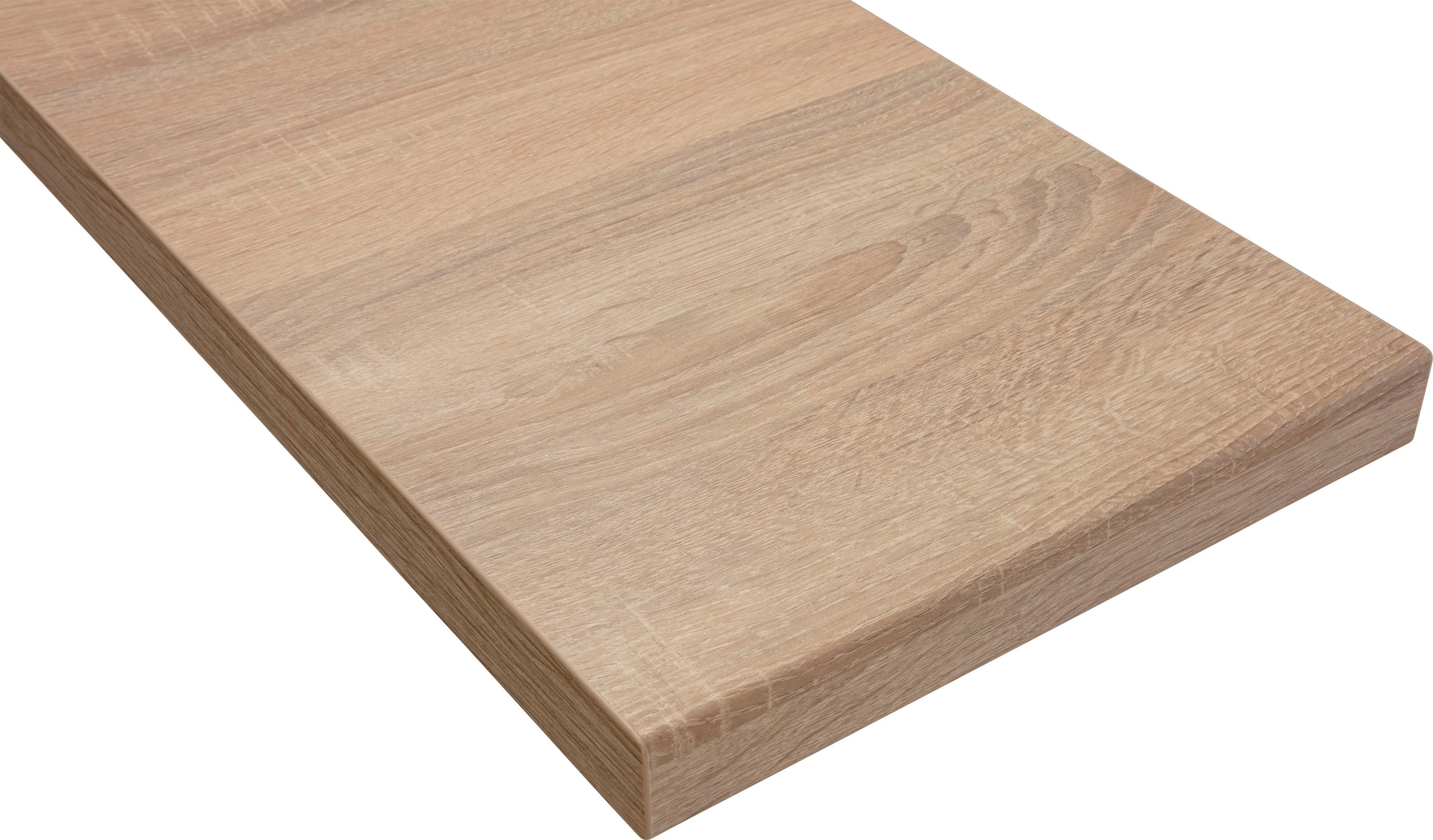 Arbeitsplatte WIHO KÜCHEN "Flexi 38", braun (sonoma eiche), B:270cm H:3,8cm T:60cm, Holzwerkstoff, Tischplatten, Arbeitsplatte, von drei Seiten ummantelt, 38 mm stark