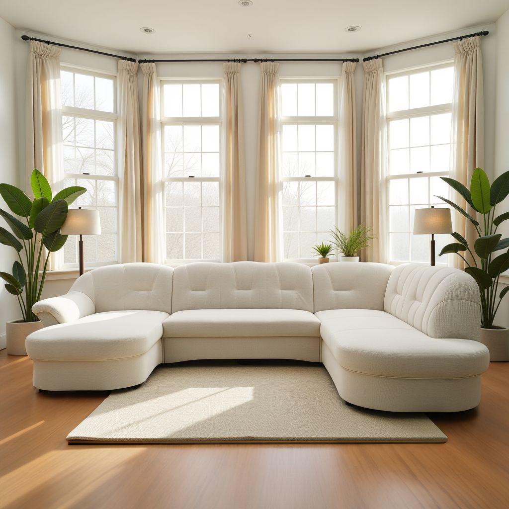 Wohnlandschaft DOMO COLLECTION "Flores auch in Leder-Bezug, B/T/H: 293/180/86 cm, U-Form", beige (creme), B:293cm H:84cm T:182cm, 100% Polyester, Sofas, Wohnlandschaft, wahlw. mit Bettfunktion, wahlw. mit Federkern, Unser Dauertiefpreis