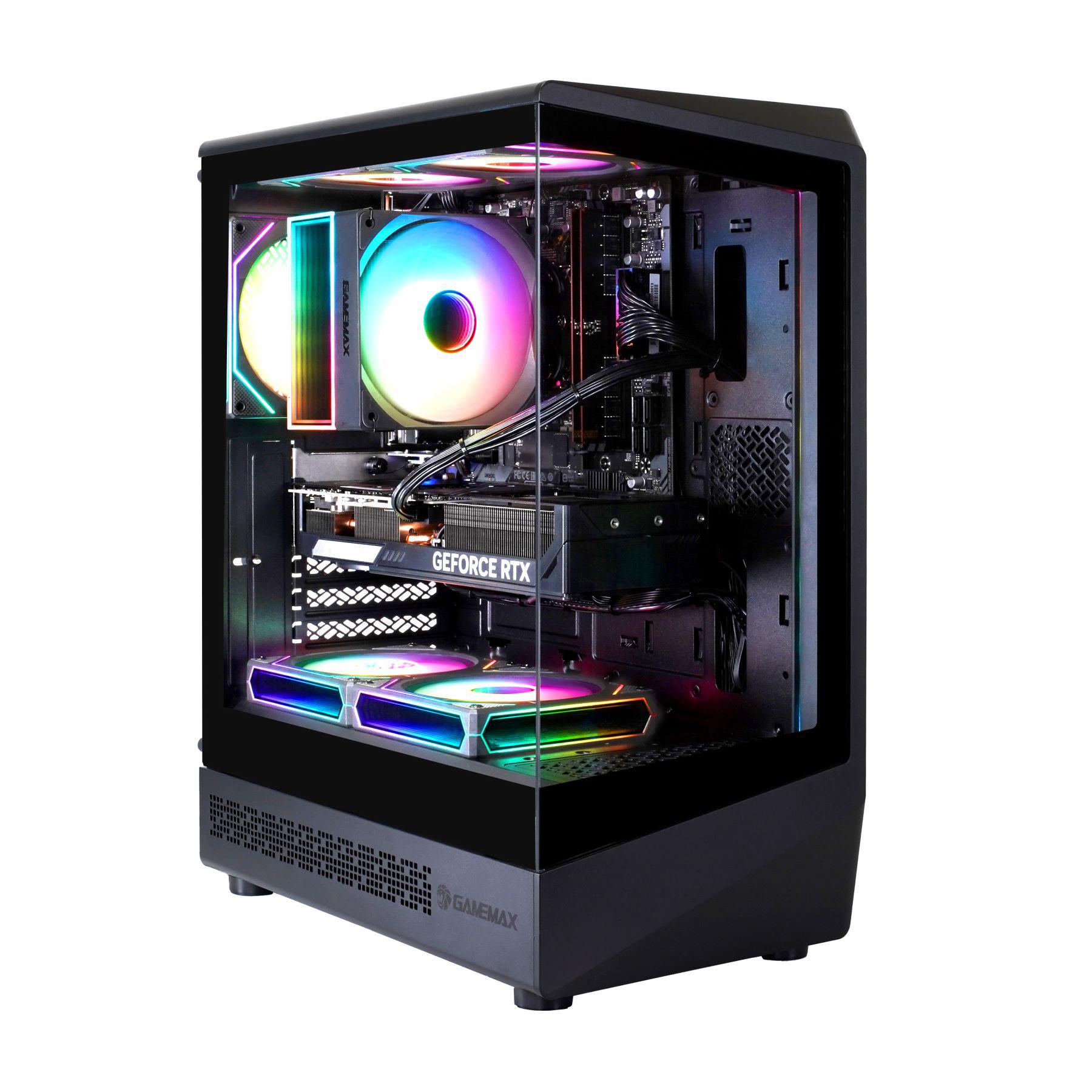 GAMEMAX Gaming-PC "VISTA COC AB 8036 AMD Ryzen 5 5500 16GB 480GB SSD RTX 5050", schwarz, Microsoft Windows 11 Home (64 Bit), 16 GB RAM 480 GB SSD, Desktop-PCs, Windows 11, Gaming-PC