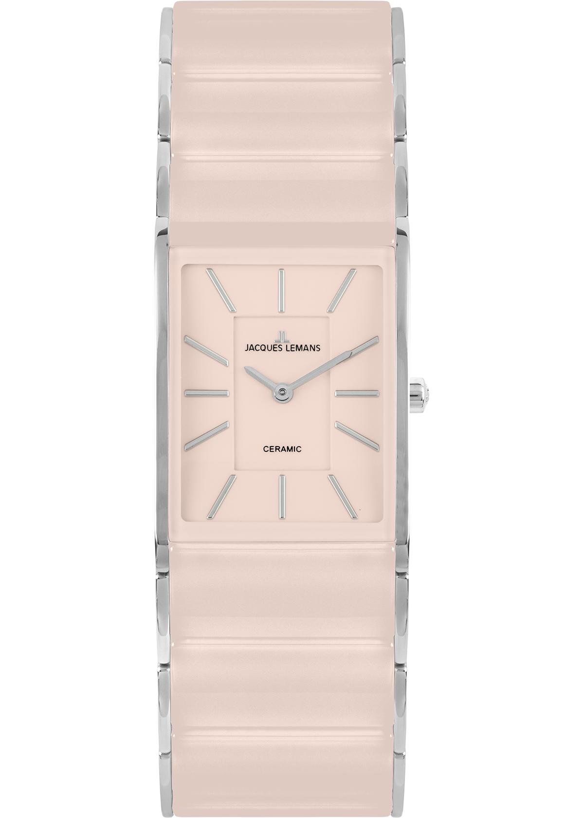 Keramikuhr JACQUES LEMANS "Dublin", rosa, Armbanduhren, Damen, Keramikuhr, Quarzuhr, Armbanduhr, Damenuhr, Keramik, analog